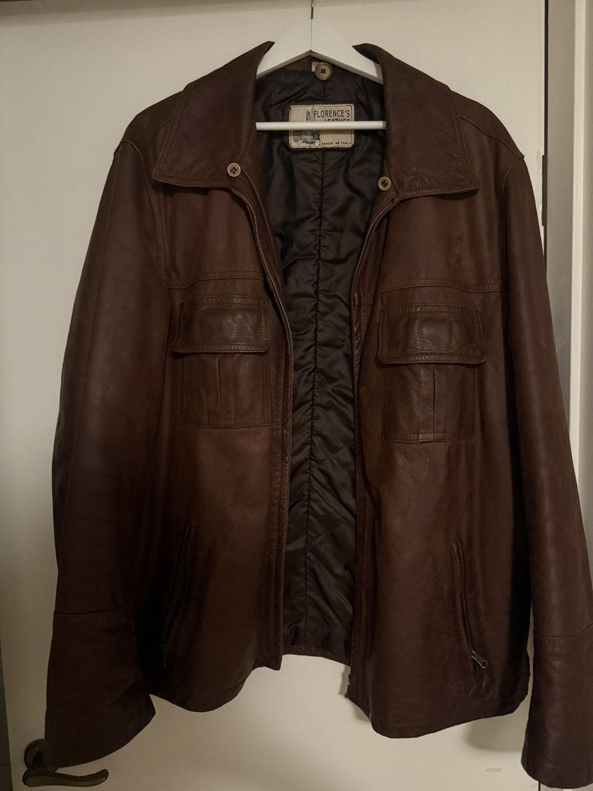 Other Vintage Leather Jacket – Italian Florence’s Leather Size US L / EU 52-54 / 3 - 3 Thumbnail