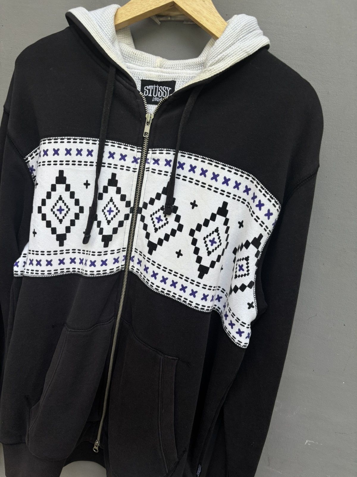 Stussy 90s stussy navajo thermal ziphoodie Size US L / EU 52-54 / 3 - 2 Thumbnail
