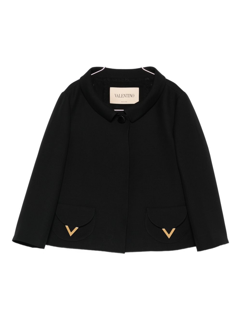Valentino VLOGO SIGNATURE WOOL AND SILK JACKET Size M / US 6-8 / IT 42-44 - 1 Thumbnail