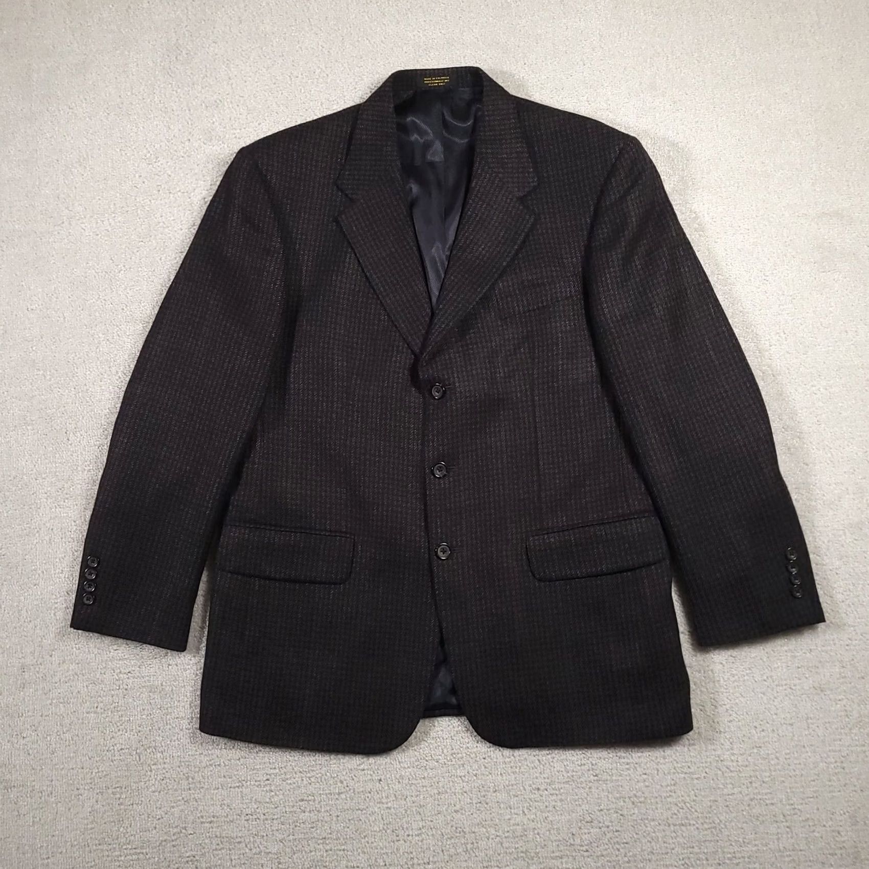 Oscar De La Renta OSCAR DE LA RENTA Sport Coat Gray Tweed Wool 3-Button Notch Lapel Ventless 42R Mens Jacket/Coat Long Plaid Houndstooth Size US XS / EU 42 / 0 - 2 Thumbnail
