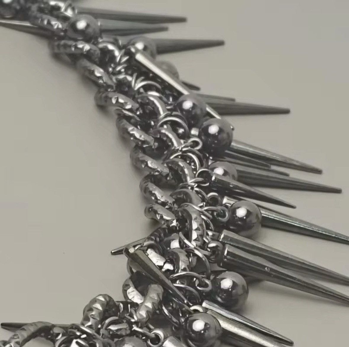 Vintage Black Gun Plated Rivet Metal Pants Chain Size ONE SIZE - 6 Thumbnail