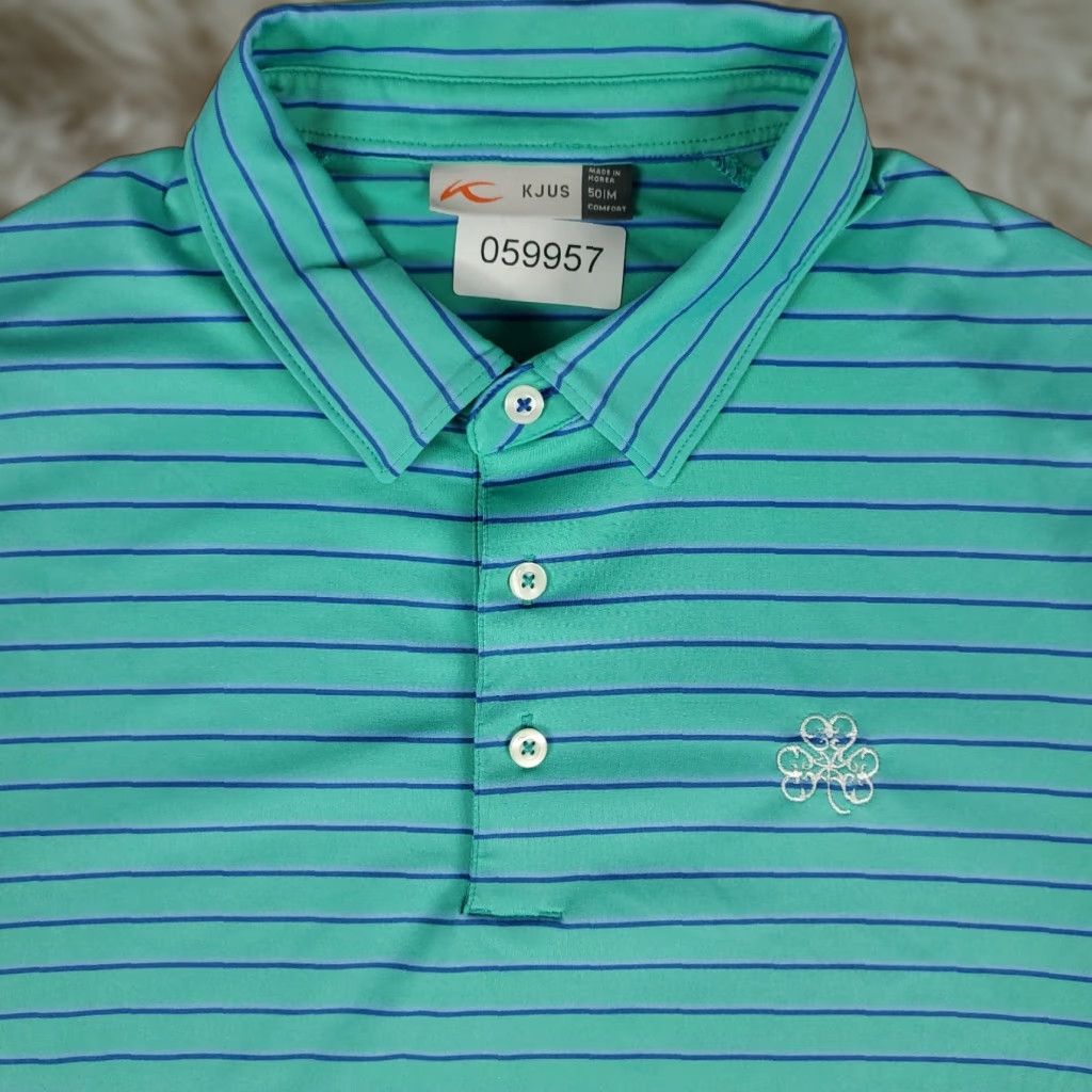 KJUS KJUS Polo Shirt Mens 2XL Blue Striped Polo Shirt 2XL Men Casual Golf Short Sleeve Medium Blue Striped KJUS Polo Shirt Mens Size US XXL / EU 58 / 5 - 1 Thumbnail