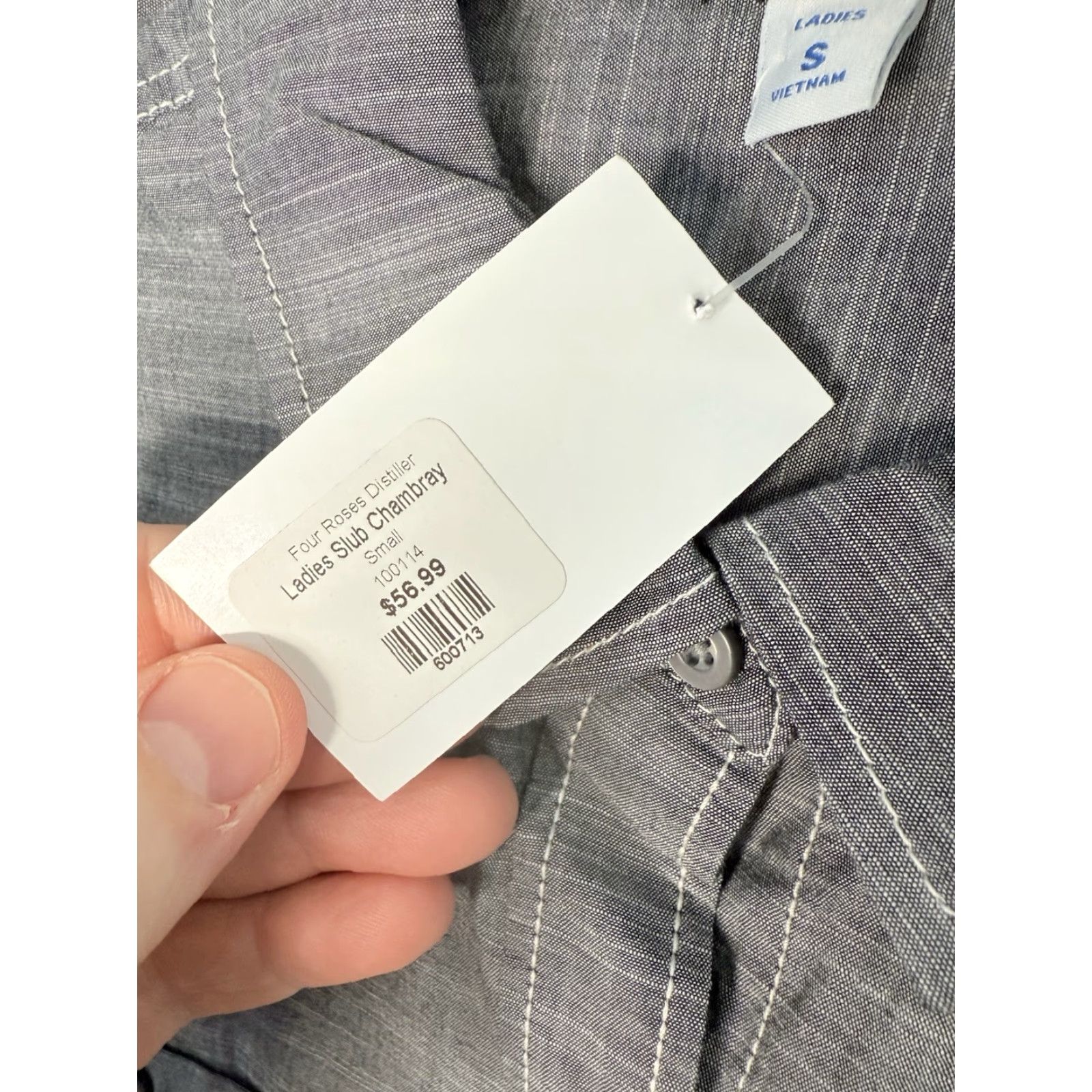 Port Authority Port Authority Four Roses Bourbon Shirt Womens S Button-Up Chambray Gray Long Sleeve Embroidered Logo NWT Size S / US 4 / IT 40 - 5 Thumbnail