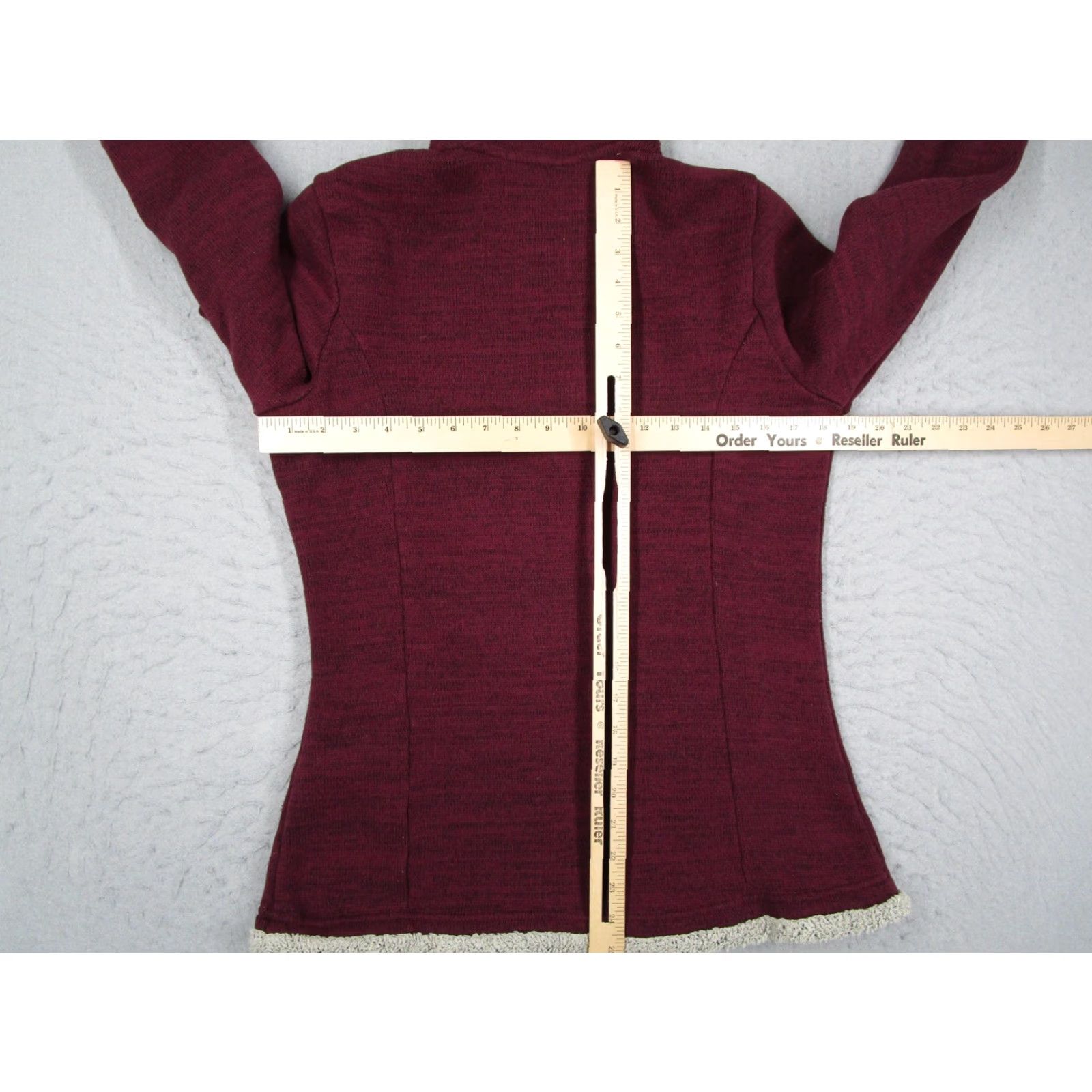 Vintage Kuhl Sweater Womens Large Burgundy 1/4 Zip Alfpaca Sherpa Fleece Pullover 4210 Size L / US 10 / IT 46 - 6 Thumbnail