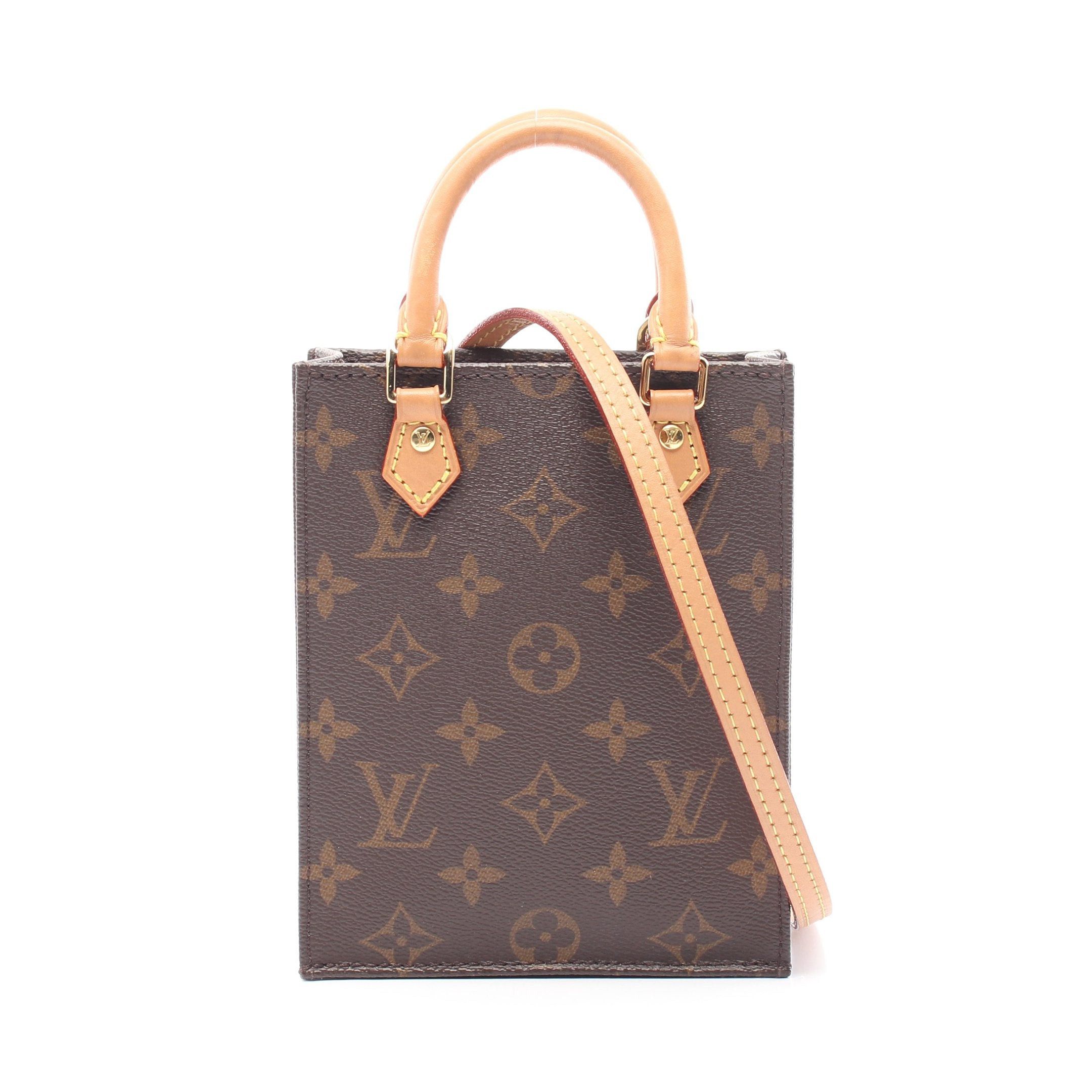 Louis Vuitton Louis Vuitton Petite Sac Plat Monogram Handbag Leather Brown Size ONE SIZE - 1 Thumbnail