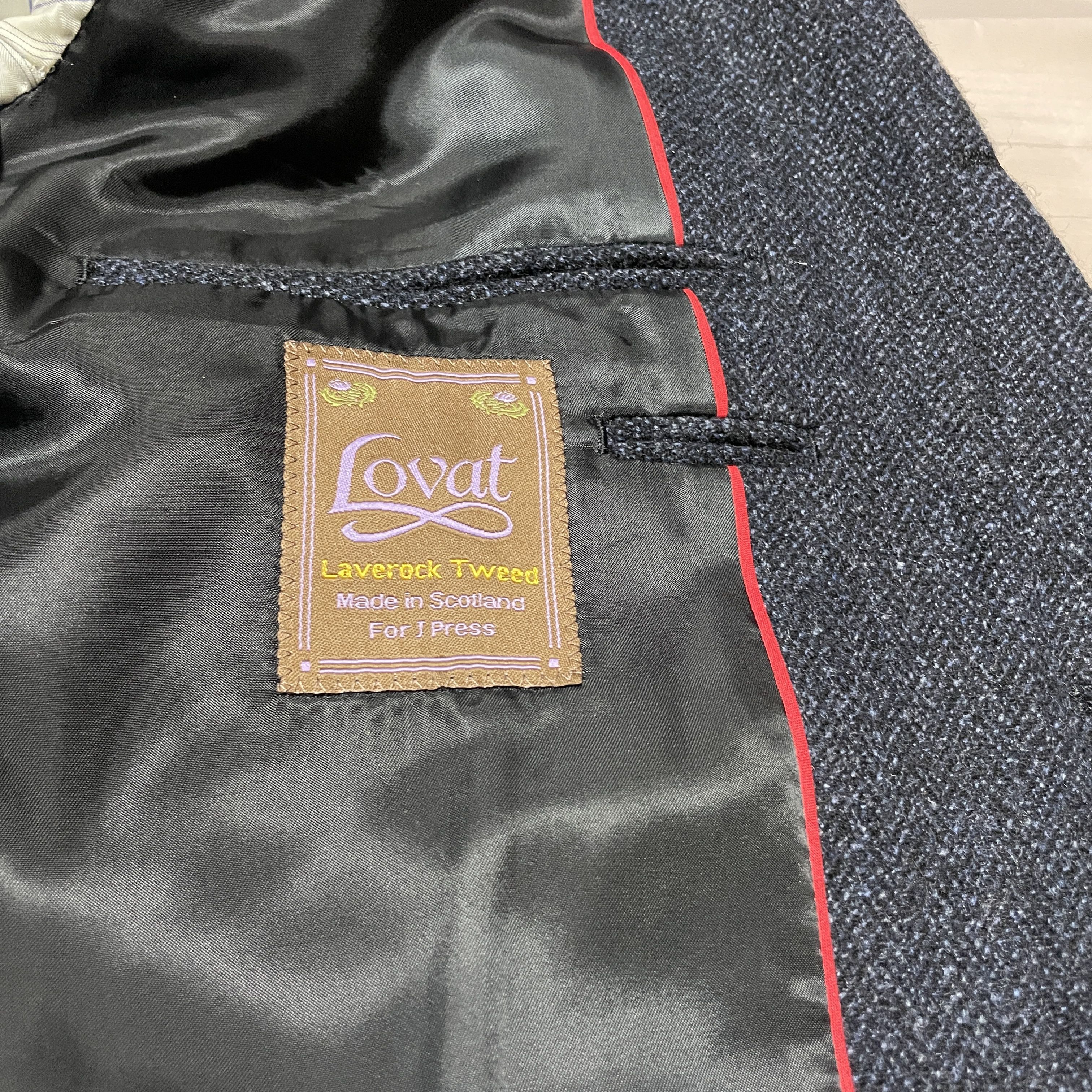 J. Press J.Press Lovat Tweed herringbone Navy 3 piece suit L-XL Size 40L - 18 Thumbnail