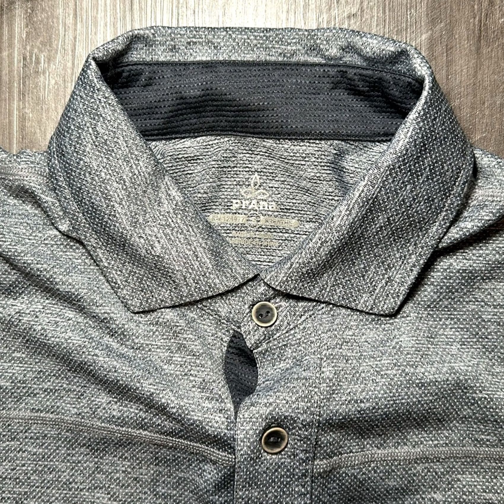 Prana Prana Stroud Breathe Performance Short Sleeve Button Down - Small Mens Shirt Gray Size US 29 - 7 Thumbnail