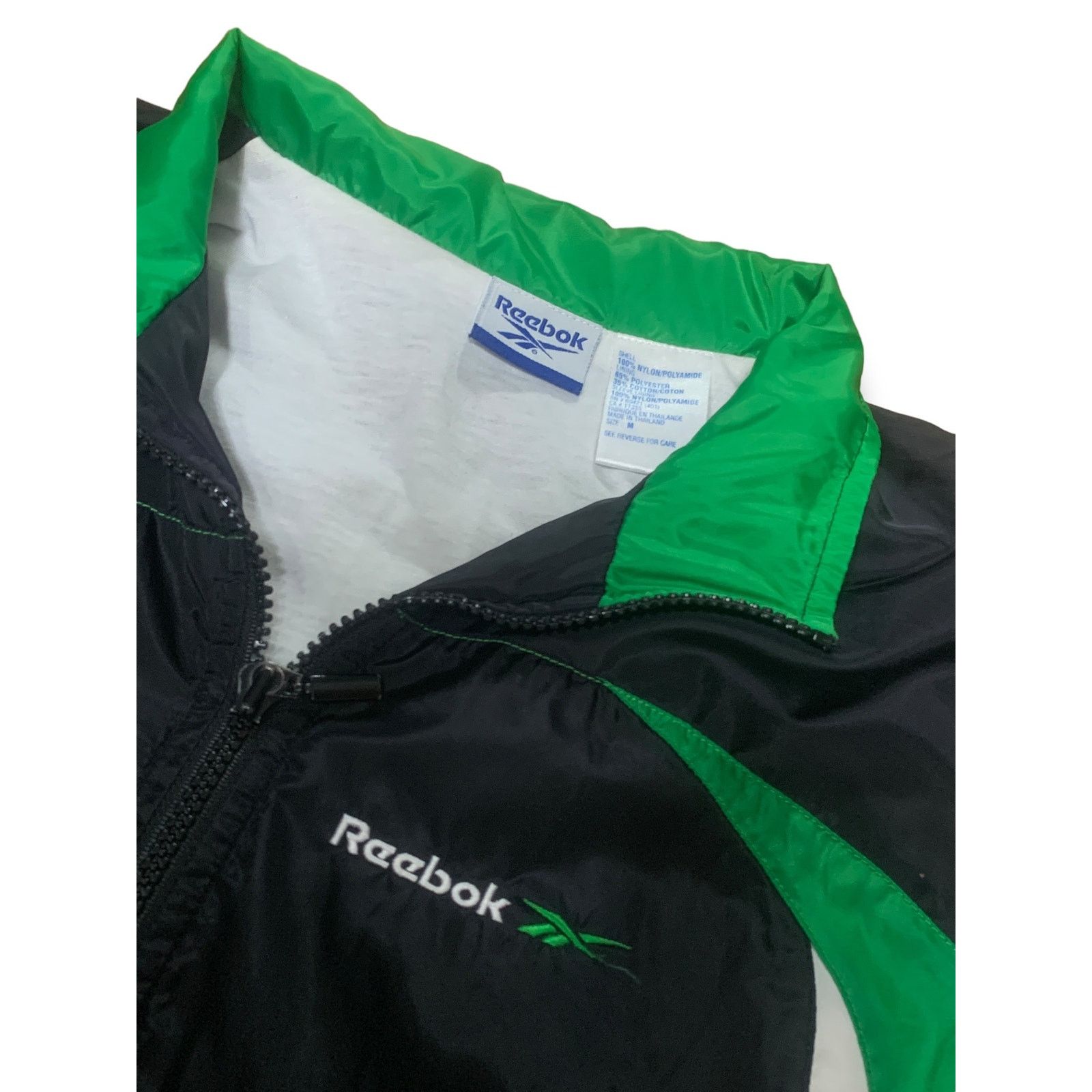 Reebok Vintage REEBOK Windbreaker Jacket Coat Full Zip Green Medium Size M / US 6-8 / IT 42-44 - 2 Thumbnail