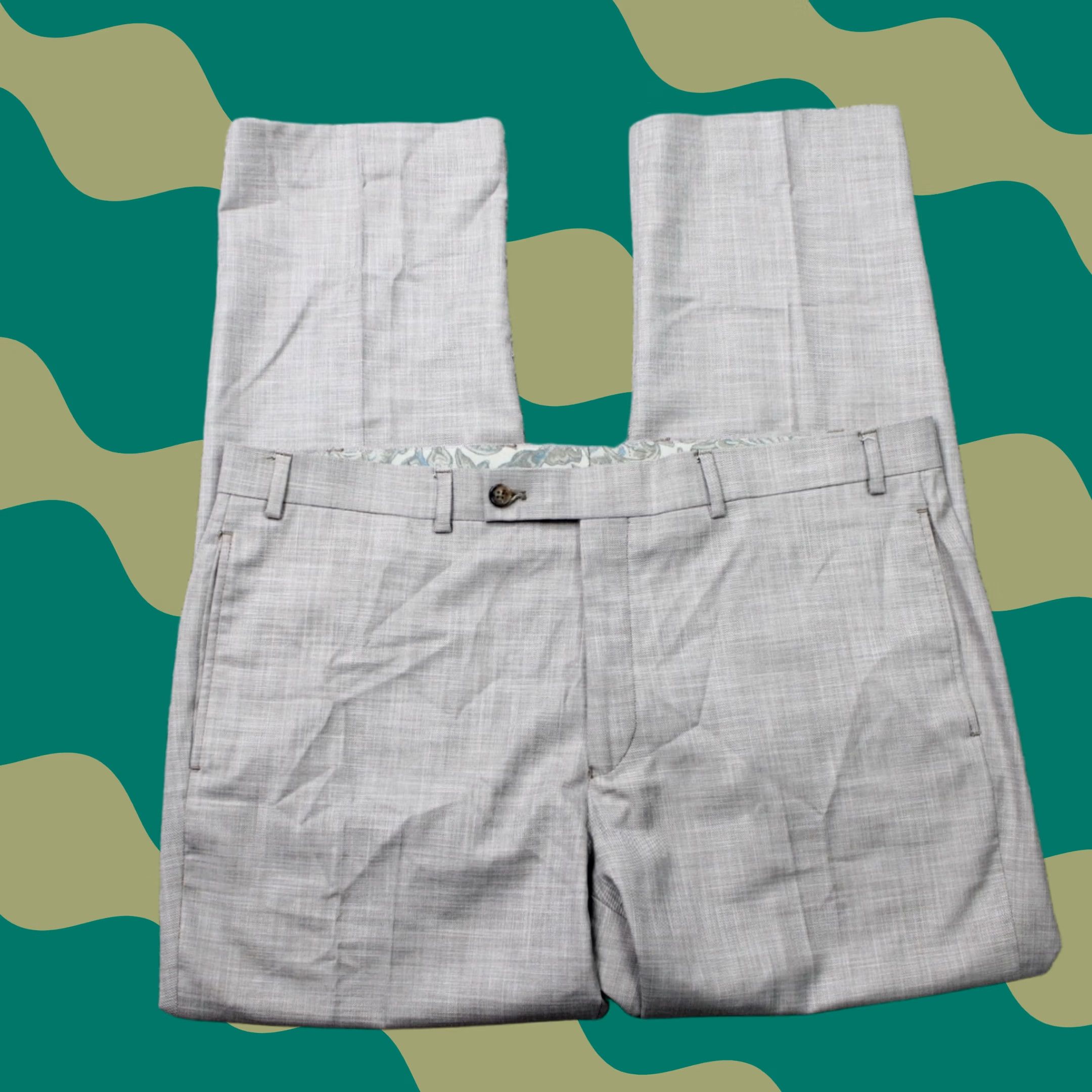 Ralph Lauren LAUREN Ralph Lauren Pants Mens 38x30 Beige Flat Front Polyester/Viscose Stretch Size US 38 / EU 54 - 1 Thumbnail