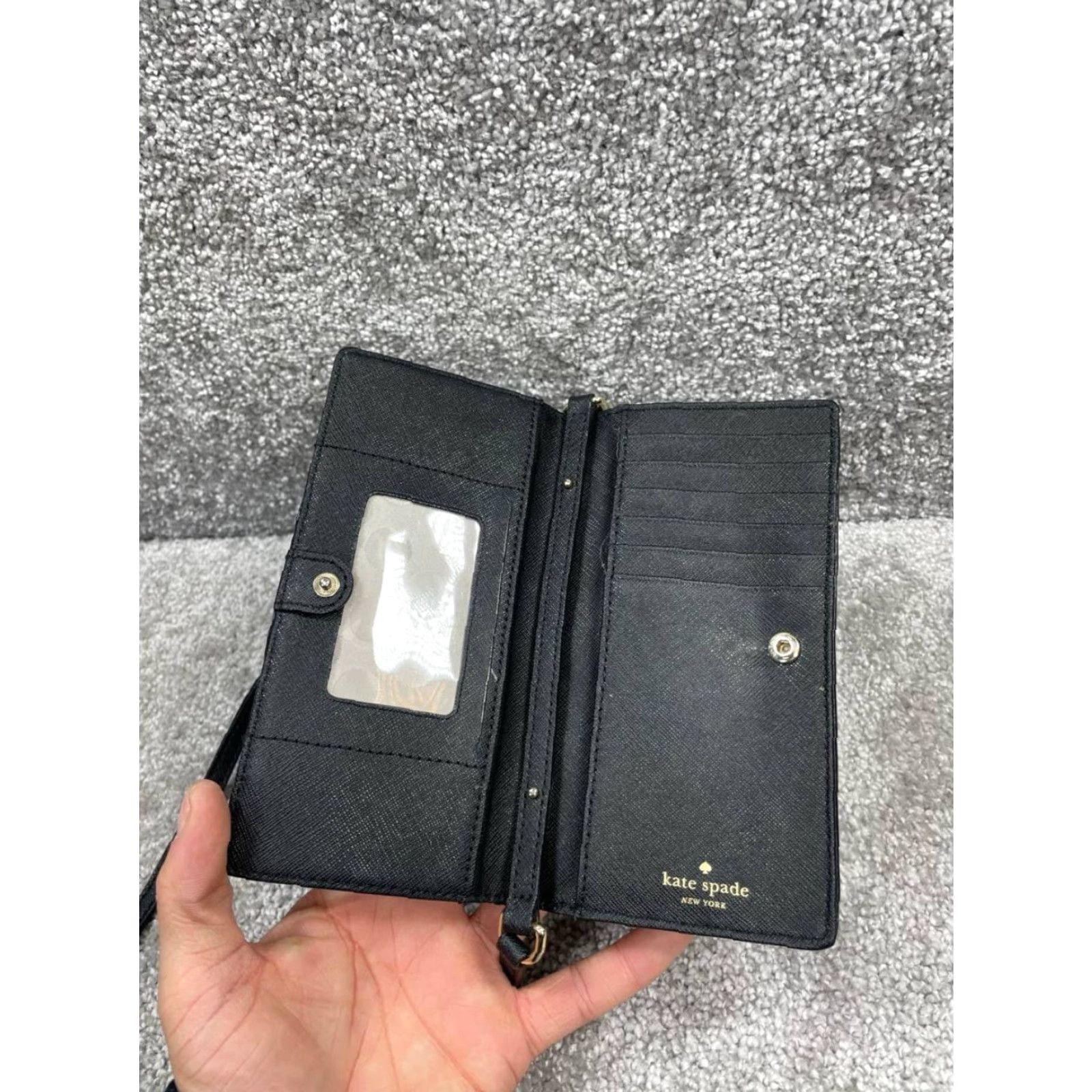 Vintage kate spade new york Wallets Womens Black Credit Card Slots Bifold Crossbody Wallets Womens Black Credit Card Bifold Crossbody Size ONE SIZE - 7 Thumbnail
