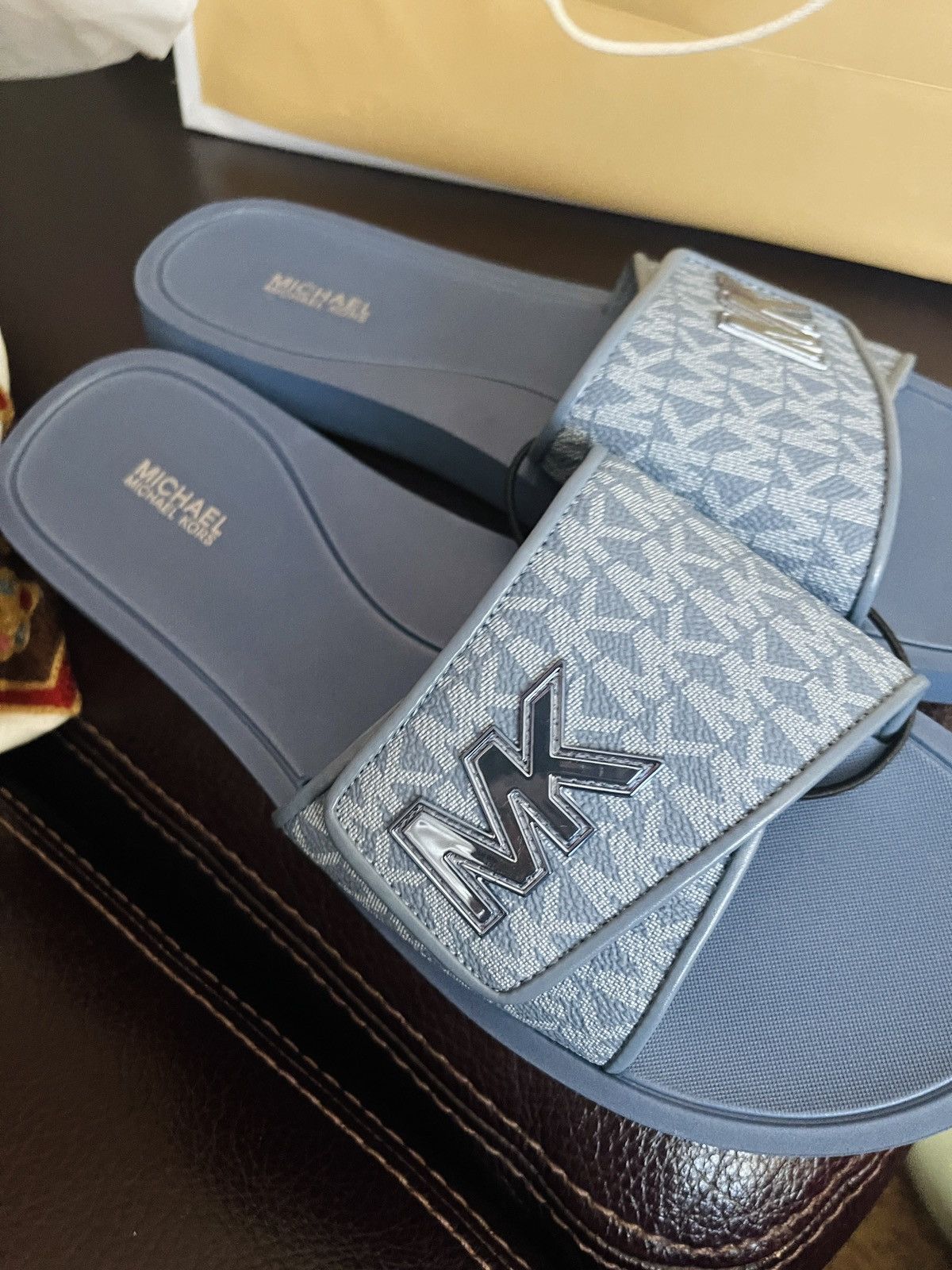 Michael Kors Michael Kors MK Logo Pool Slip-On Shoe Denim Blue Nib $95 Size US 11 / IT 41 - 7 Thumbnail