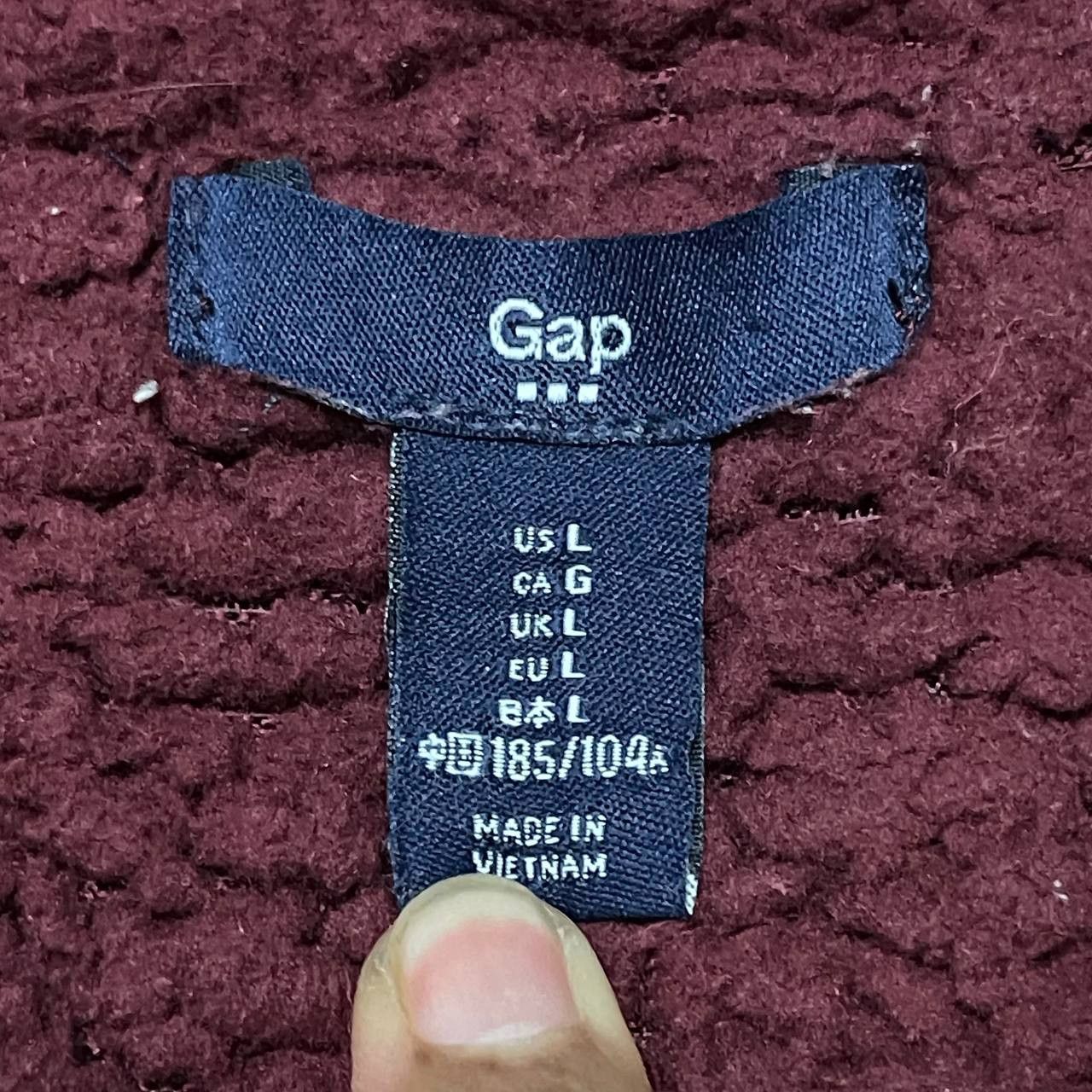 Gap Vintage Gap Big Logo Hoodie Sherpa Lining Size US L / EU 52-54 / 3 - 6 Thumbnail