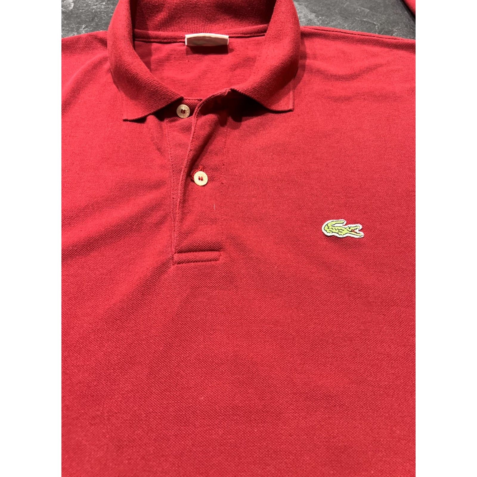 Lacoste VINTAGE Lacoste Polo Shirt Men 2XL Burgundy Red Long Sleeve Size 7 Logo Classic Casual Size US XXL / EU 58 / 5 - 3 Thumbnail