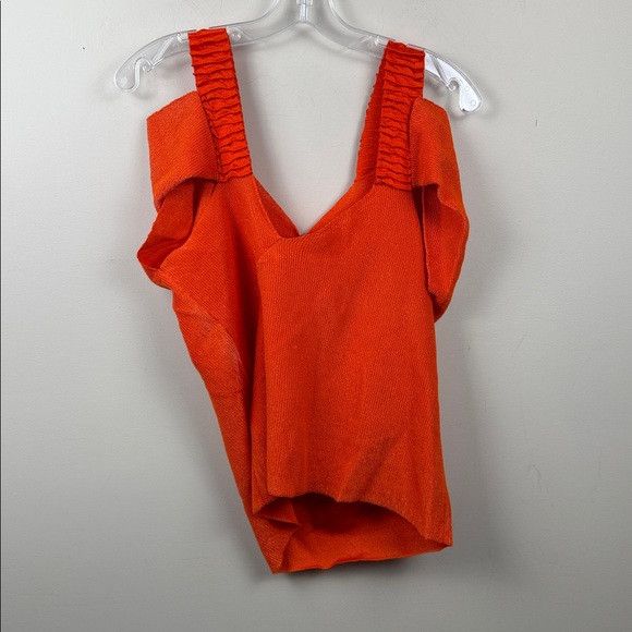 Victoria Beckham VICTORIA BECKHAM Off the shoulder stretch knit top in orange Size M / US 6-8 / IT 42-44 - 14 Thumbnail