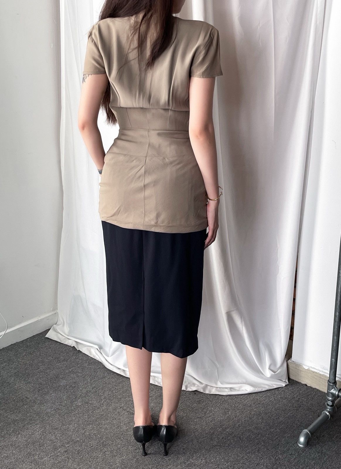 Giorgio Armani 80s Mani by Giorgio Armani longline pleated-waist blazer Size S / US 4 / IT 40 - 3 Thumbnail