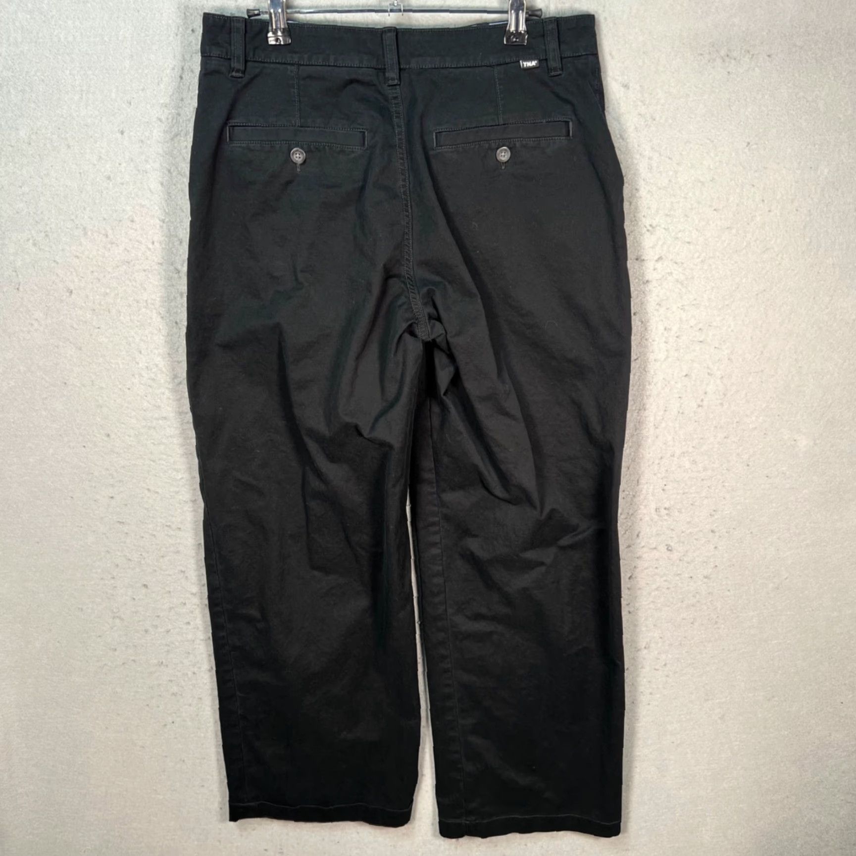 TNA TNA Womens Pants Casual Chino Straight Leg Black Cotton Elastane Flat Front Size 6 Adult Womens 30 in Waist Inseam 27 in Regular Rise High Size 28" / US 6 / IT 42 - 2 Thumbnail