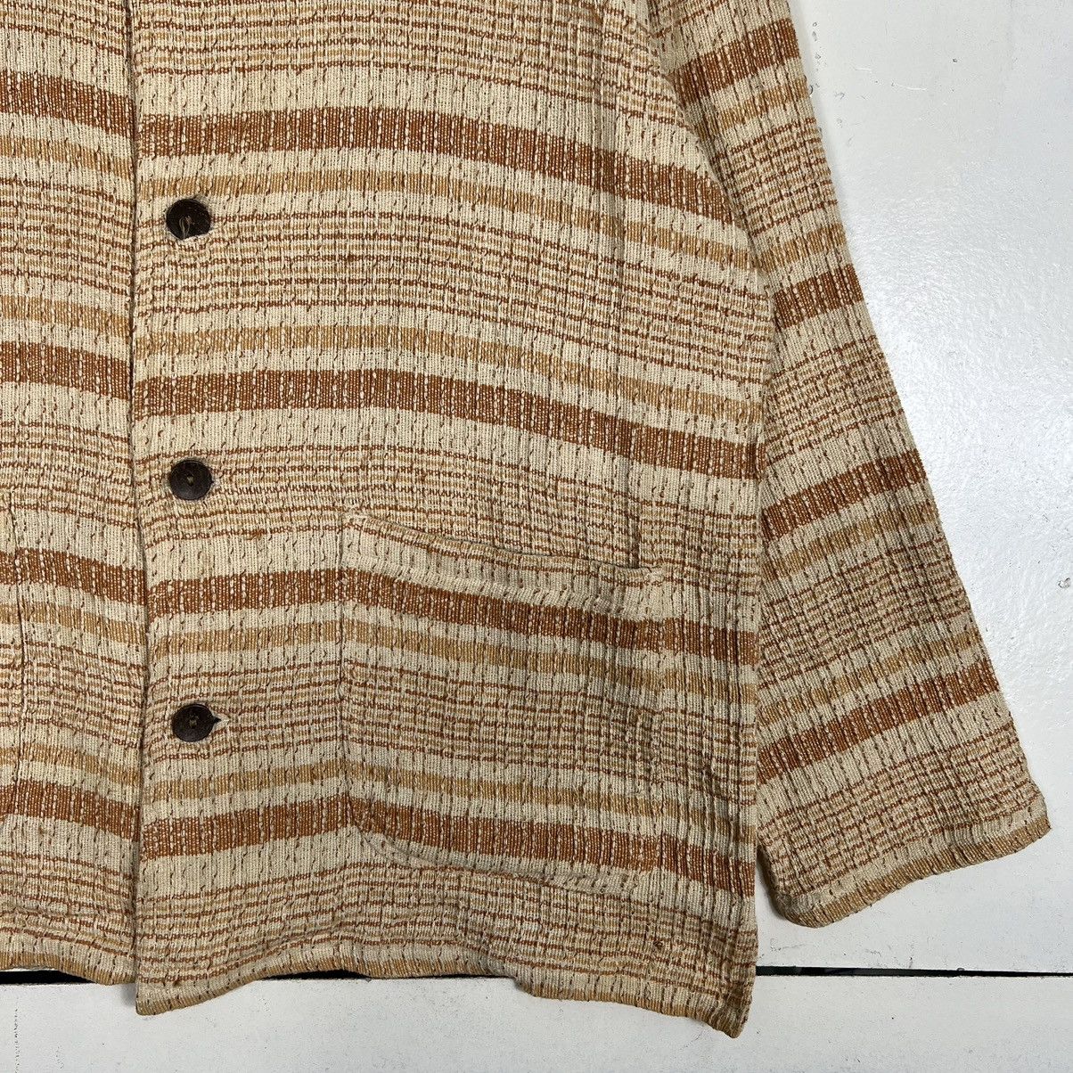 Japanese Brand 🔥 80s VINTAGE MILAGOSTA INDIA INDIGO STRIPE JACKET Size US L / EU 52-54 / 3 - 5 Thumbnail