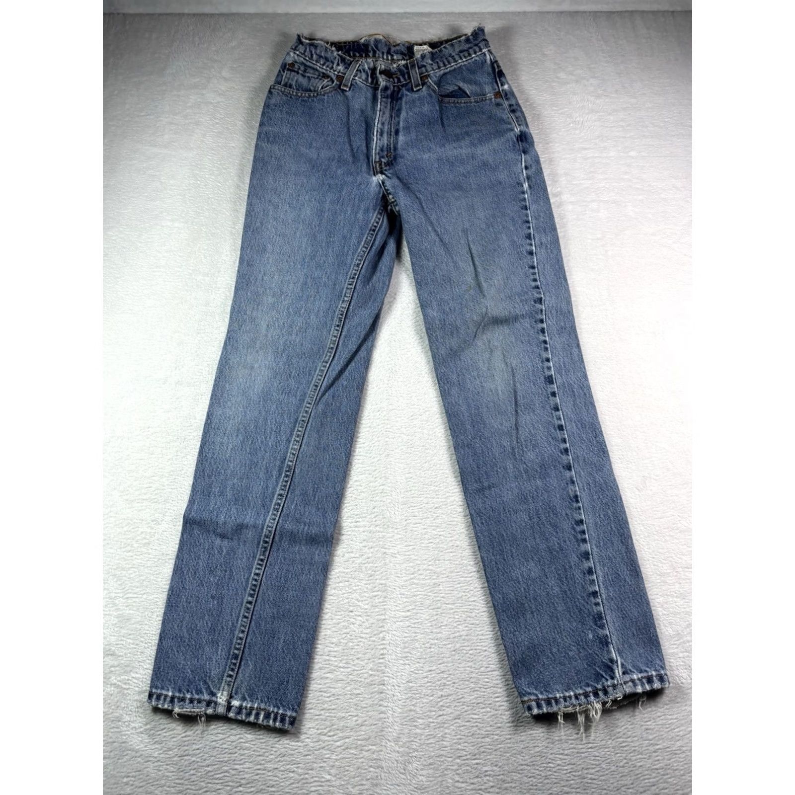 Levi's VINTAGE Levi's 512 Jeans Women Slim Fit Straight Leg Size 5 JR Distressed 5-Pocket Denim Blue Size 27" / US 4 / IT 40 - 2 Thumbnail