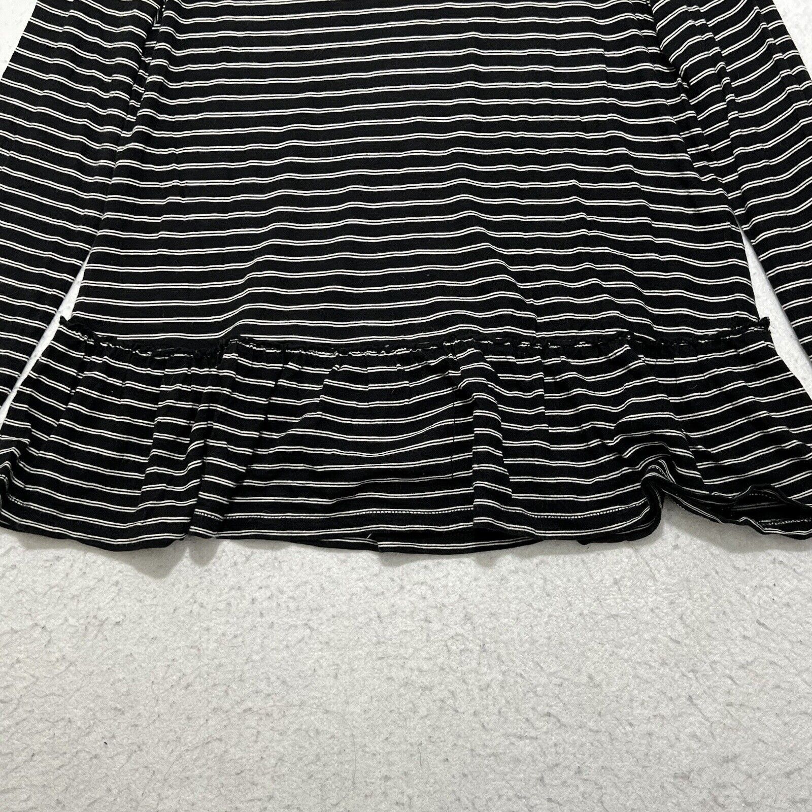 Nordstrom Caslon Women's Medium Babydoll Long Sleeve Black + White Top Size M / US 6-8 / IT 42-44 - 11 Thumbnail