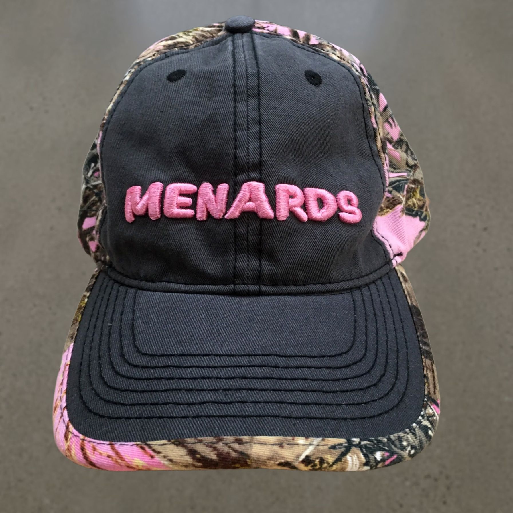 Pinko Menards Womens Baseball Cap Hat One Size Pink Camo Cotton Adjustable Embroidered Cap Size ONE SIZE - 1 Thumbnail