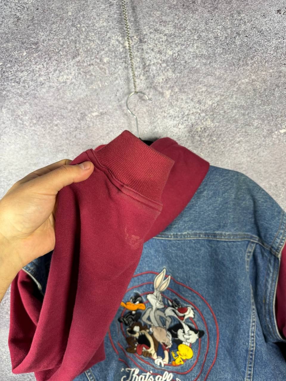Vintage × Warner Bros ALL FOLKS LOONELY TUNES 1995 WB Hoodie Vest Jacket Denim XL Size US XL / EU 56 / 4 - 21 Thumbnail