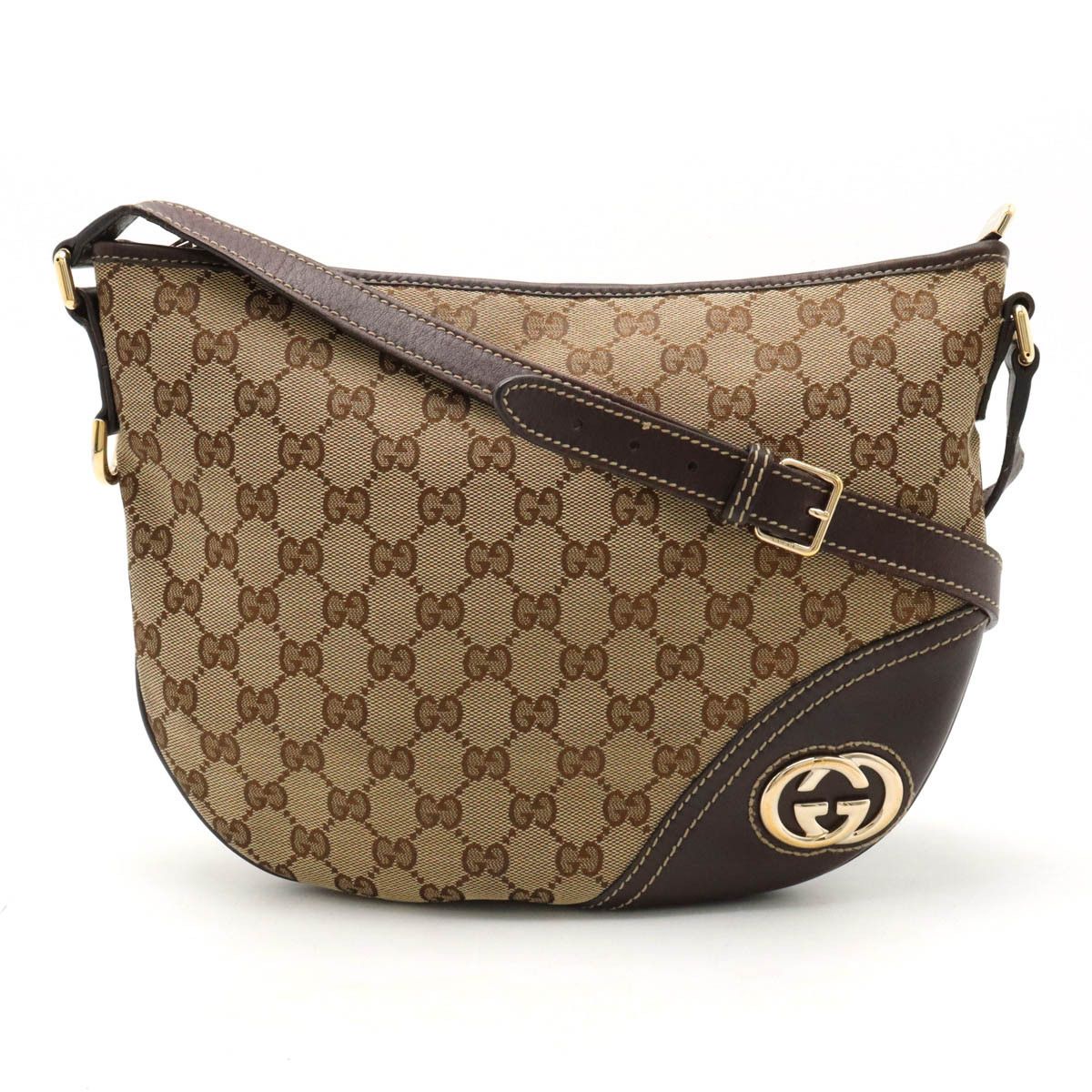 Gucci Gucci Gucci GG Canvas Leather Shoulder Bag 169998 Canvas Crossbody Bag 169998 in Very Good Condition Size ONE SIZE - 1 Thumbnail