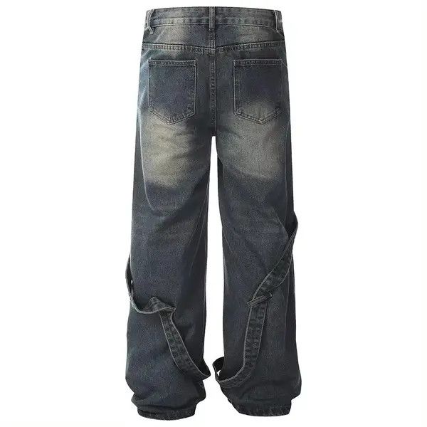 VIBE Design Hip Hop Baggy Washed Retro Loose Jeans y2k Size US 35 - 3 Thumbnail