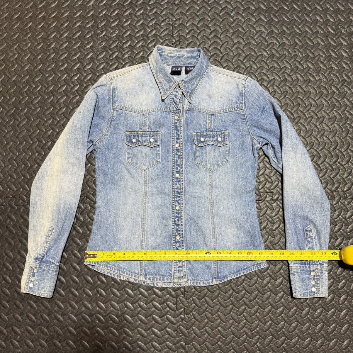 Gap GAP Pearl Snap Denim Button Down Shirt Western Ombre XS Size XS / US 0-2 / IT 36-38 - 8 Thumbnail