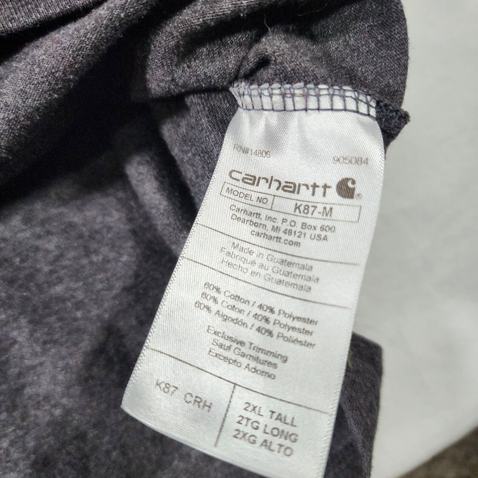 Carhartt Carhartt Shirt Mens 2XL Charcoal Gray Loose Fit Short Sleeve Size US XXL / EU 58 / 5 - 5 Thumbnail