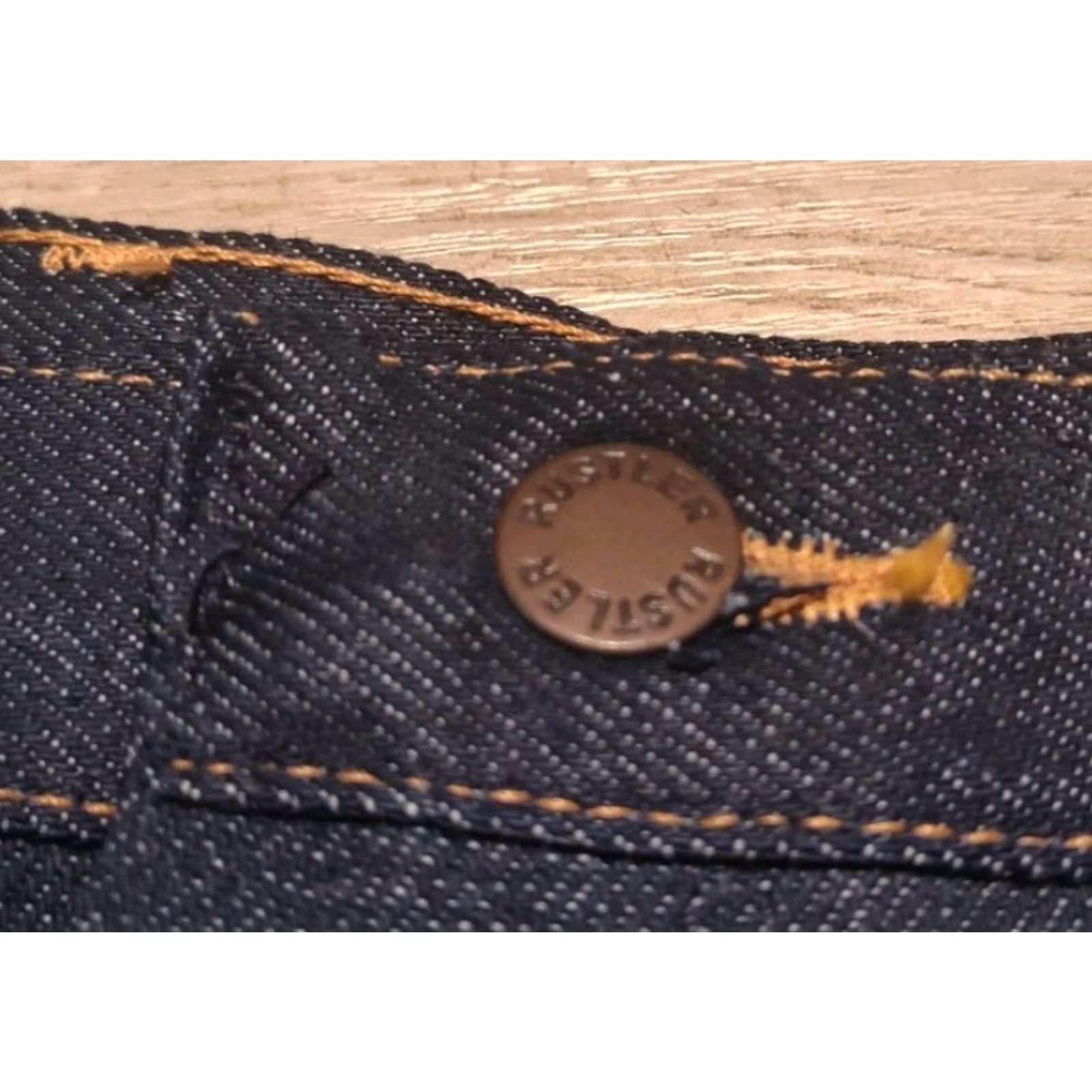 Denime VINTAGE 80s Rustler Men's Jeans 38x32 Workwear Straight Dark Blue Denim NWT Size US 38 / EU 54 - 7 Thumbnail