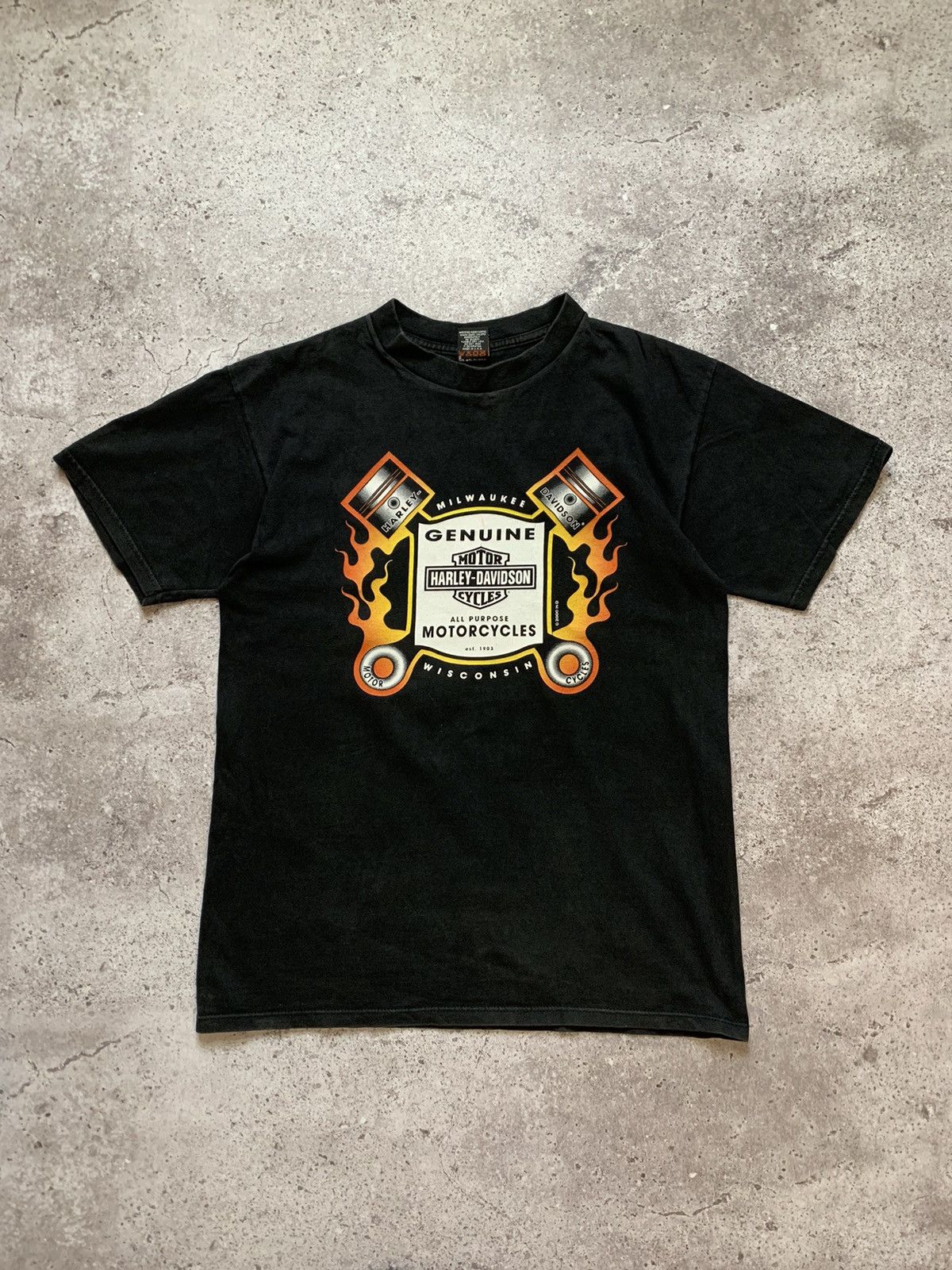 Harley Davidson × Vintage Vintage Y2K 2000 Harley Davidson Graphic Tee Size US L / EU 52-54 / 3 - 1 Thumbnail