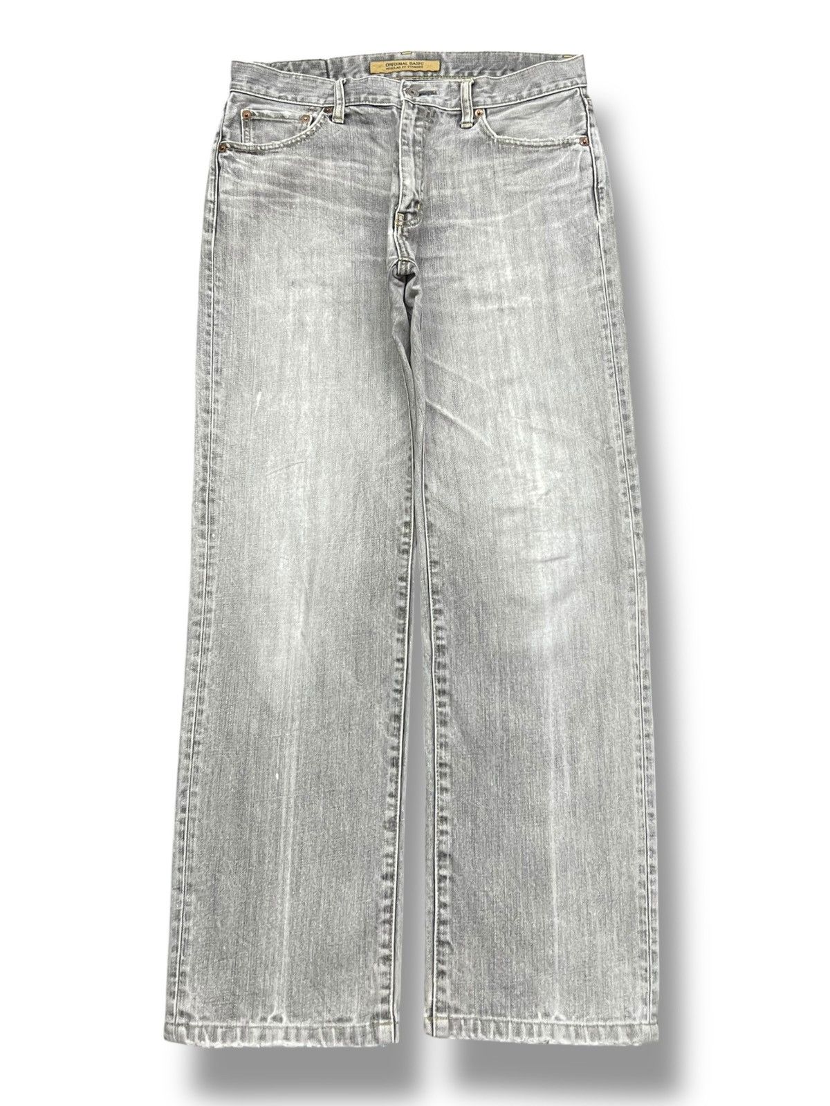 Uniqlo Vintage Uniqlo S-002 Japan - Faded Grey Wash Jeans Size US 33 - 2 Thumbnail