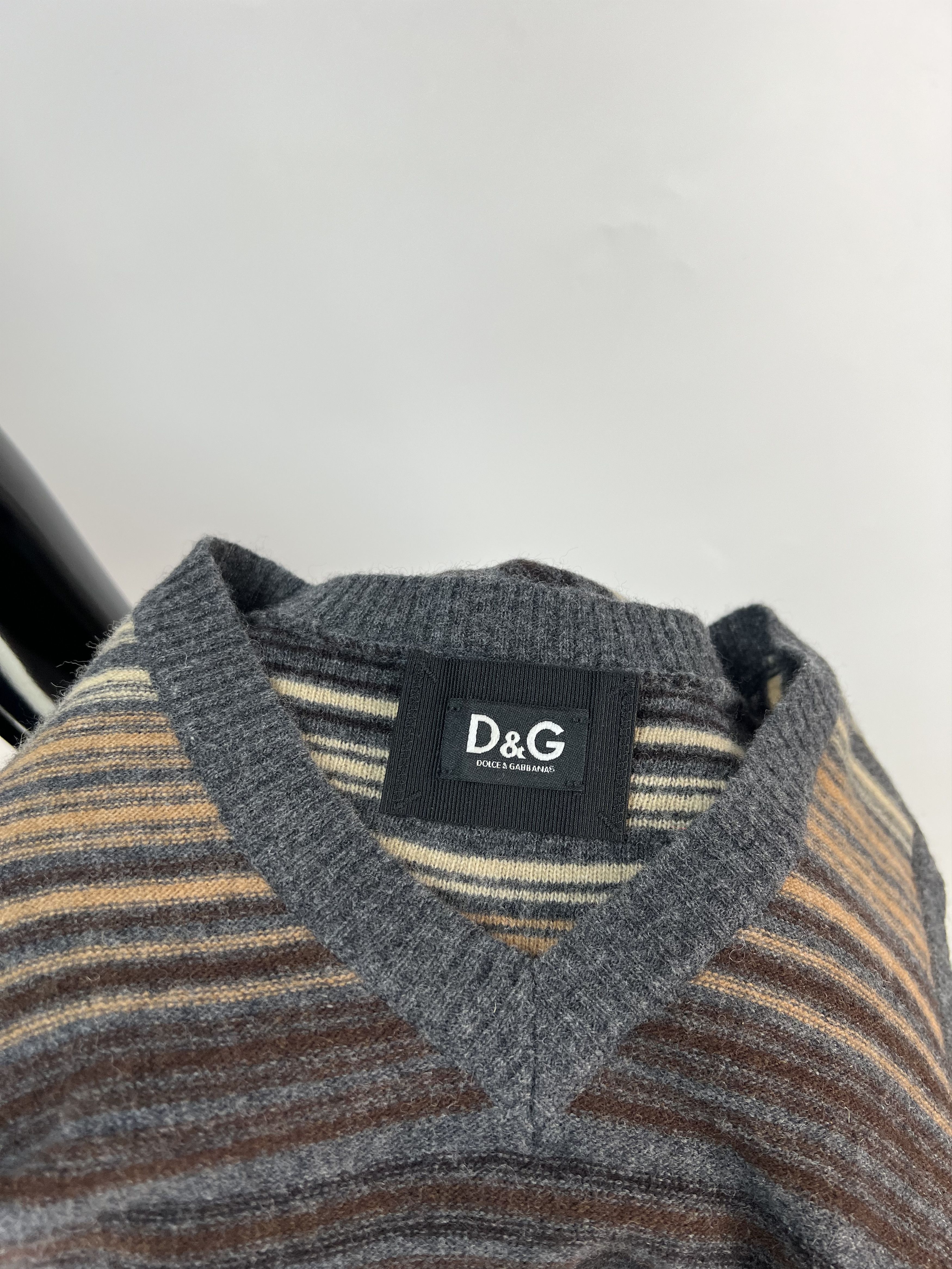 Dolce & Gabbana Dolce Gabbana Multicolor Striped Wool V-Neck Vest Size S / US 4 / IT 40 - 13 Thumbnail