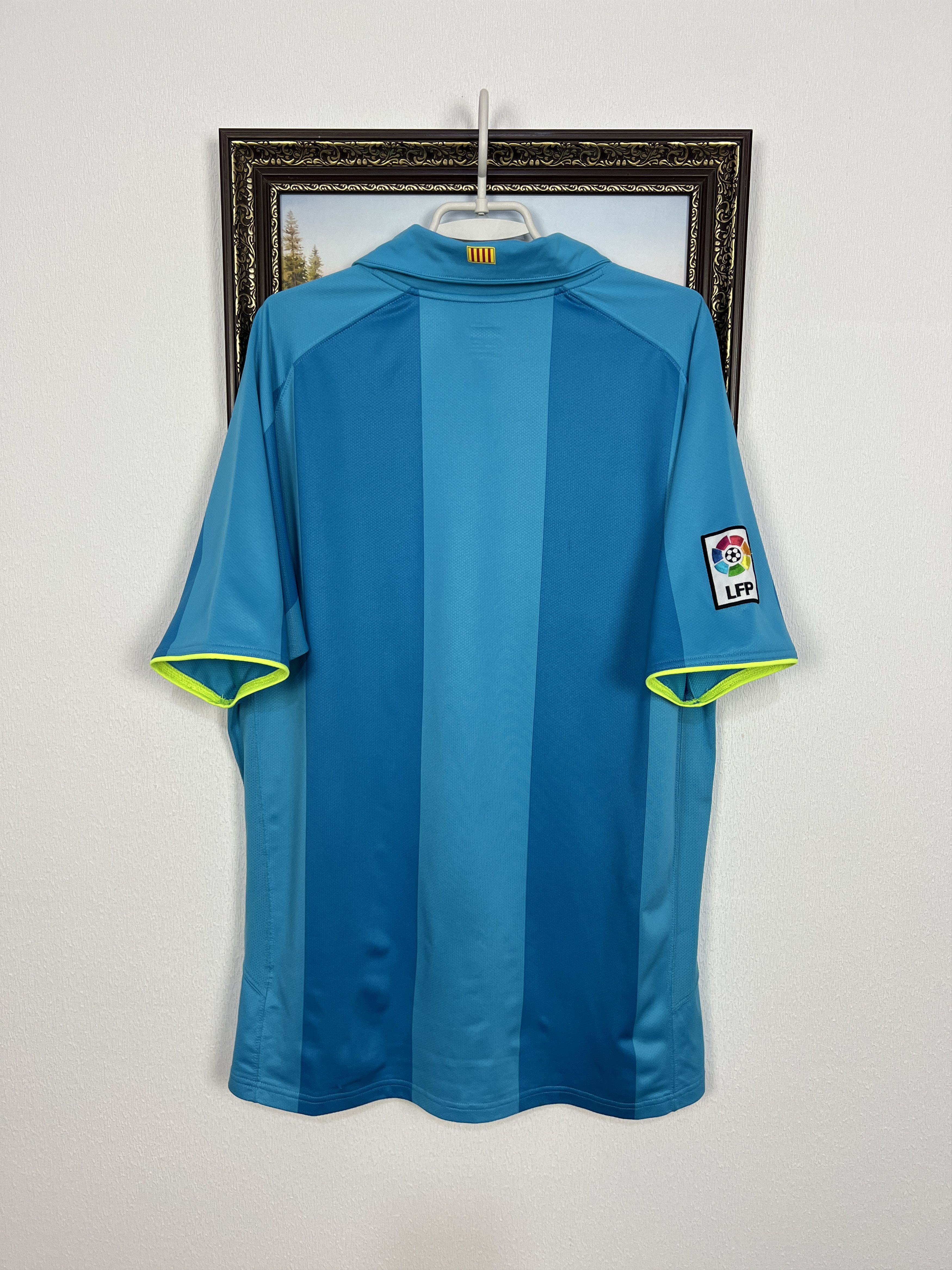 Nike Barcelona Away Football shirt 2007 Soccer Nike Blue Jersey Size US XL / EU 56 / 4 - 13 Thumbnail