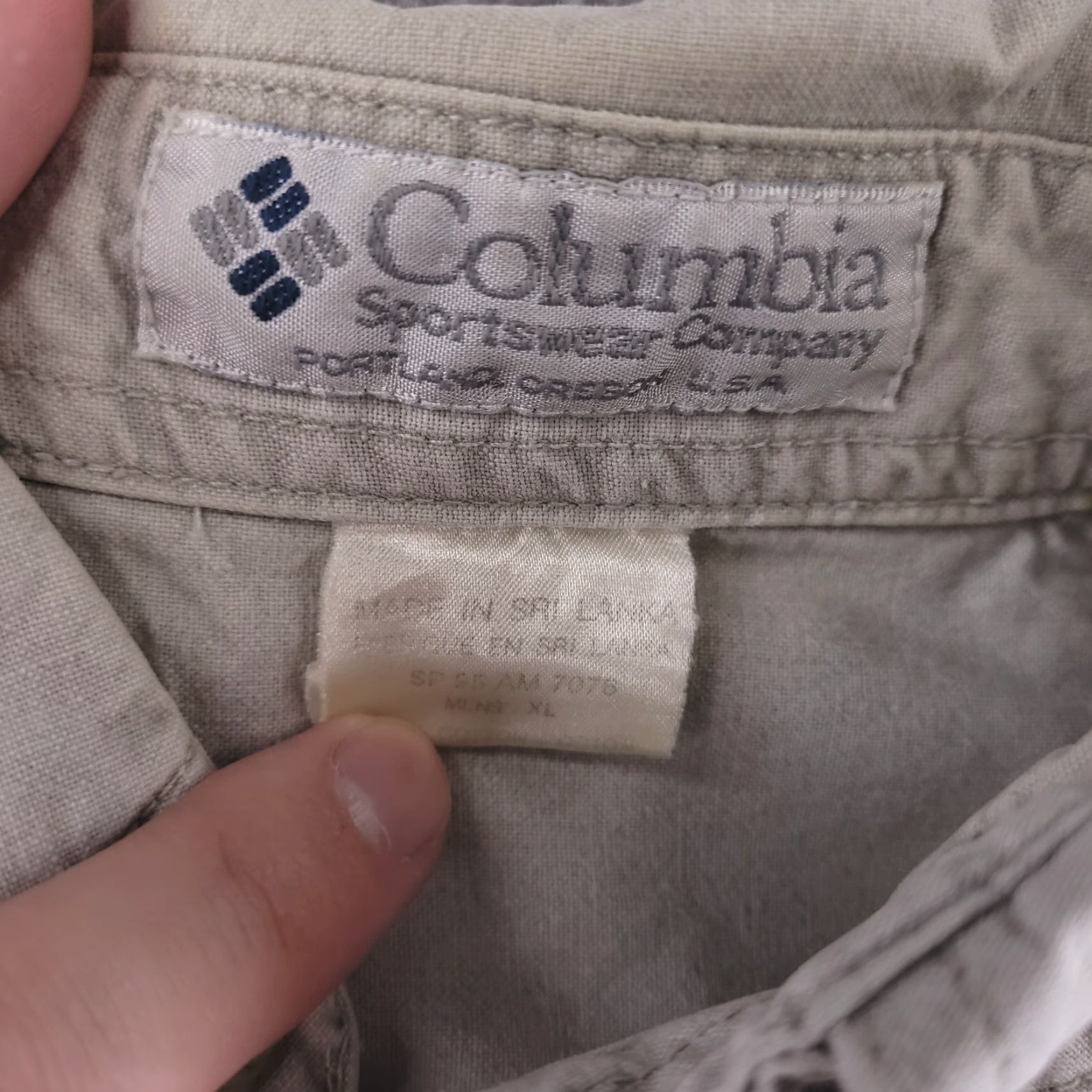 Vintage VINTAGE Columbia Shirt Mens XL Gray Chore Button-Up Short Sleeve Collared Family of Words? Size US XL / EU 56 / 4 - 3 Thumbnail