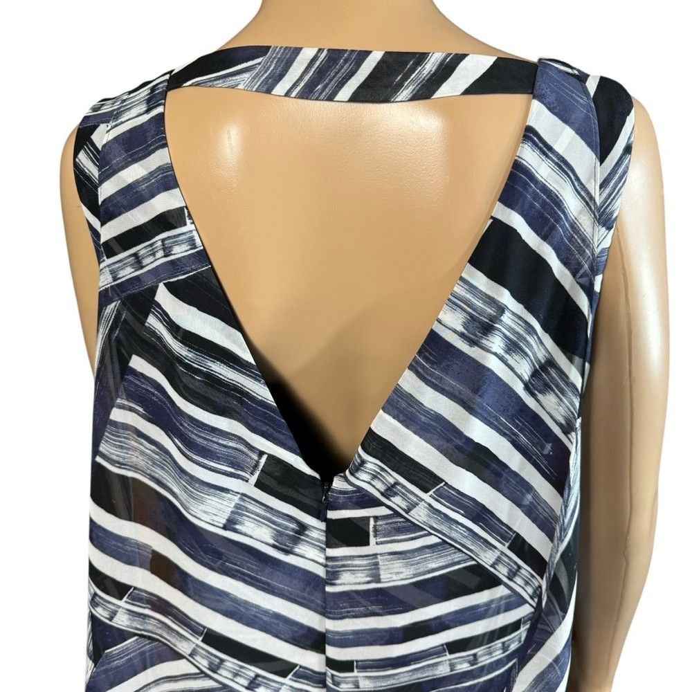 Other NWT New Dana Buchman Blue and White Asymmetrical Hem Dress Size M / US 6-8 / IT 42-44 - 4 Thumbnail
