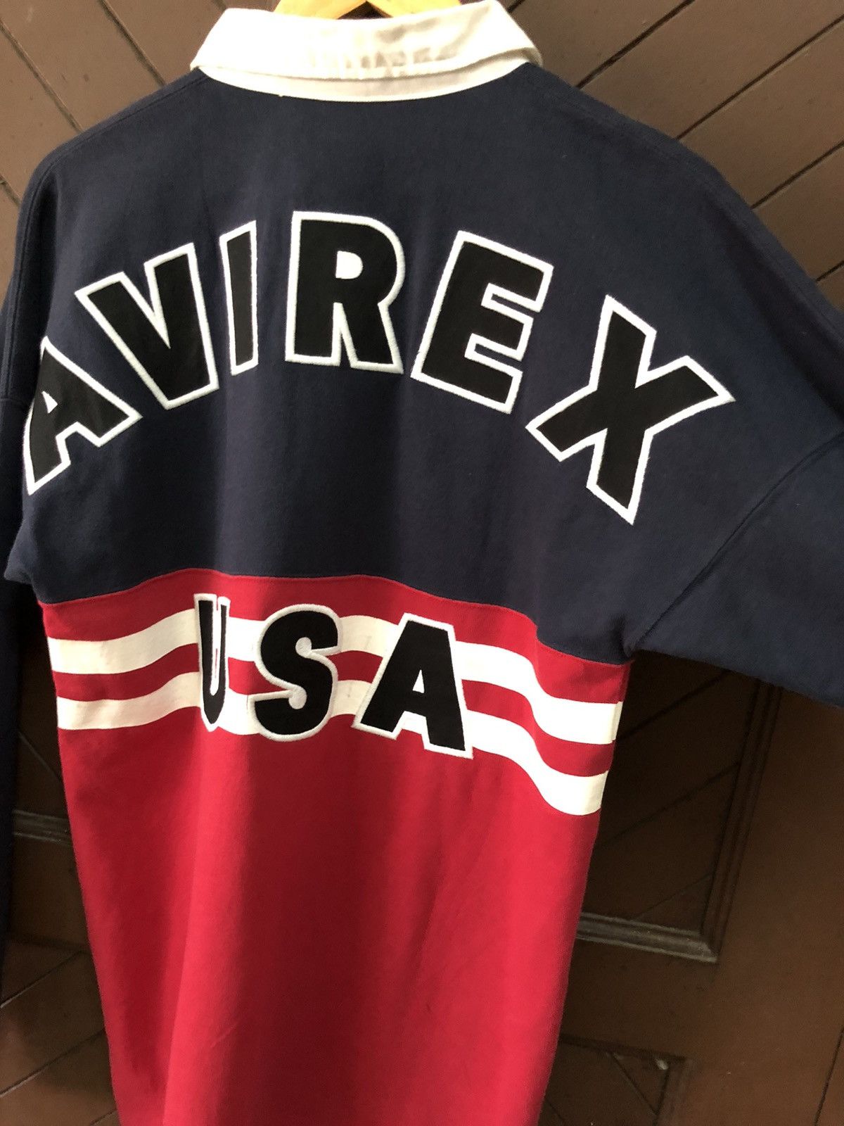 Avirex Rare Avirex Big Spellout Long Sleeve Polo Shirt Size US M / EU 48-50 / 2 - 4 Thumbnail
