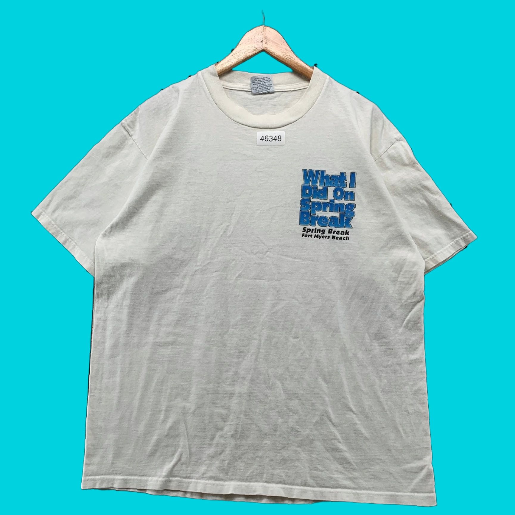 Gildan VINTAGE 90s Spring Break Beer Shirt Mens XL White Ft Myers Florida USA BRO Shirt Size US XL / EU 56 / 4 - 1 Thumbnail