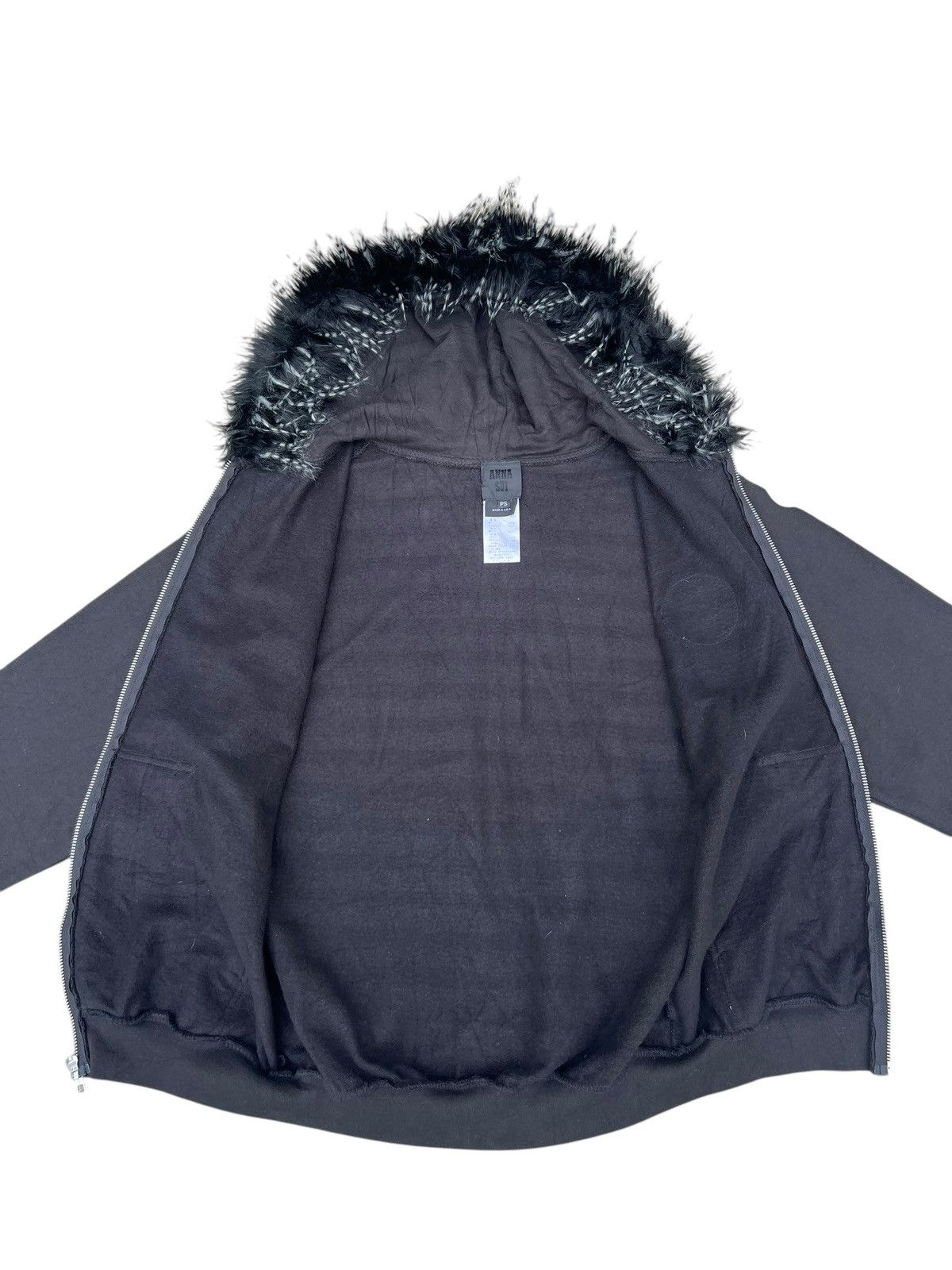 Vintage Vintage ANNA SUI Made in Usa Faux Fur Hoodie Sweater Size US S / EU 44-46 / 1 - 10 Thumbnail