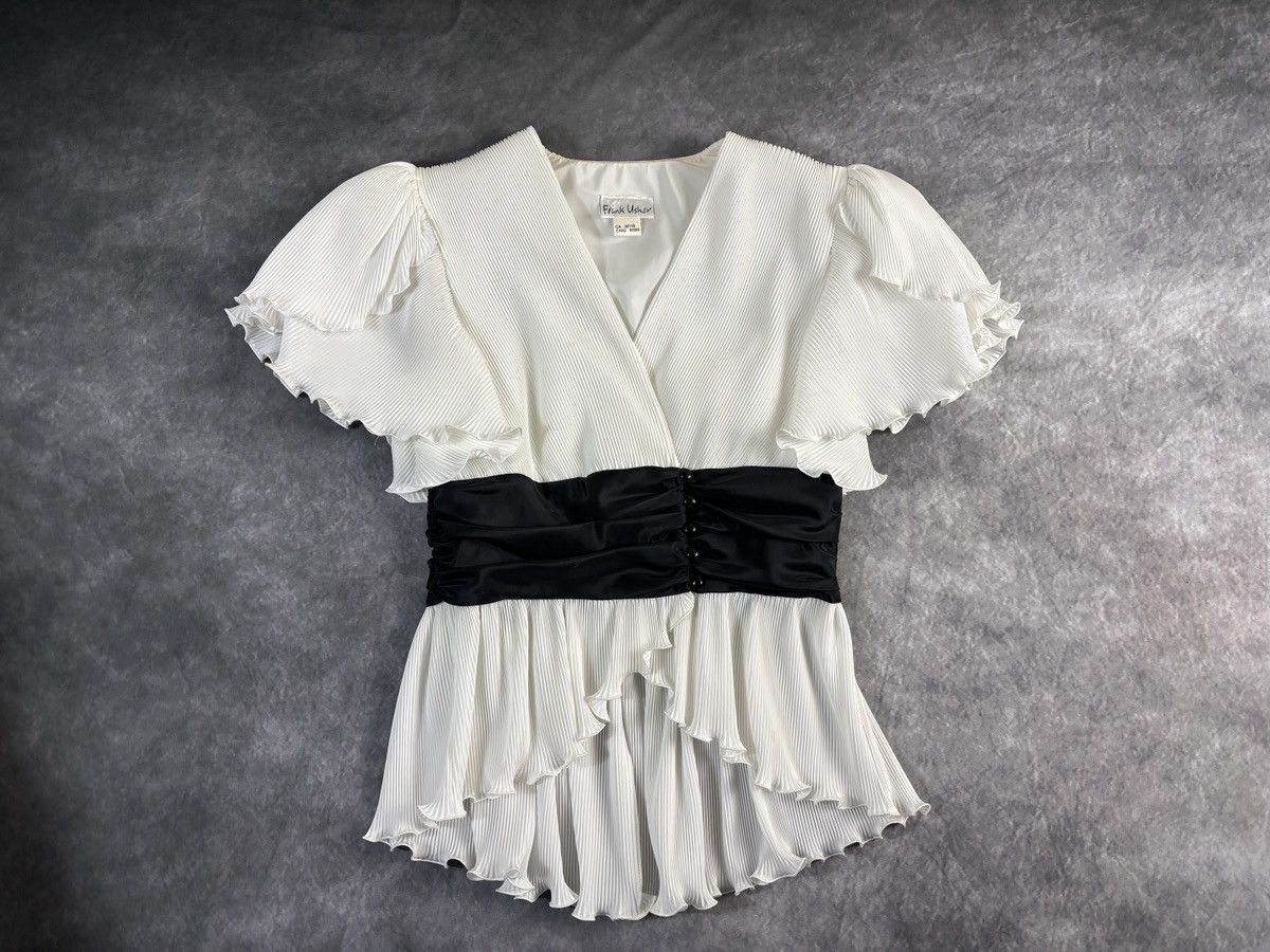 Japanese Brand × Other × Vintage 1980s Vintage Pleats Blouse Issey Miyake Style Ruffle Shirt Size XL / US 12-14 / IT 48-50 - 19 Thumbnail