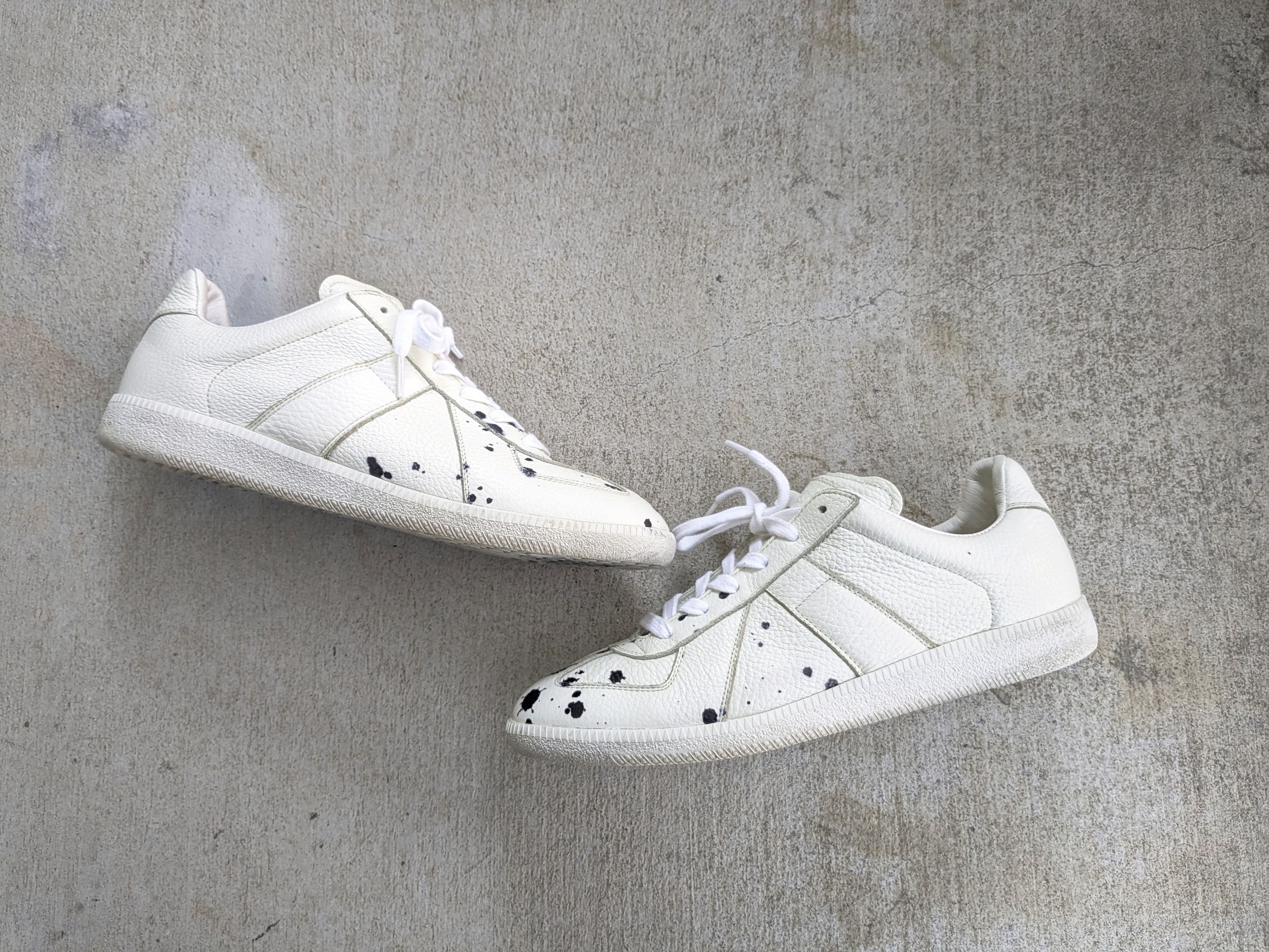 Maison Margiela Gat Replica White 9 42 Leather Low Tops Shoes, Men's