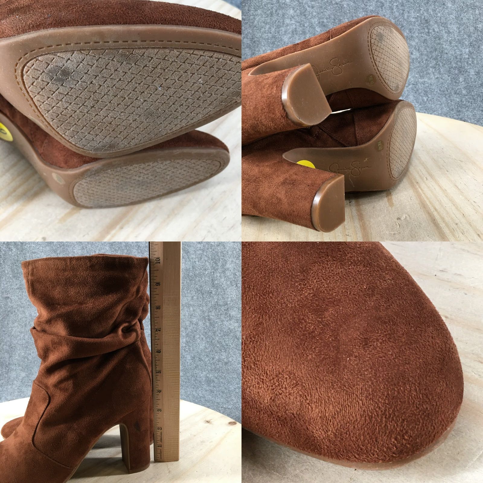 Jessica Simpson Jessica Simpson Boots Womens 9 M Kyminia Mid Calf Brown Suede Casual Heeled Size US 9 / IT 39 - 8 Thumbnail
