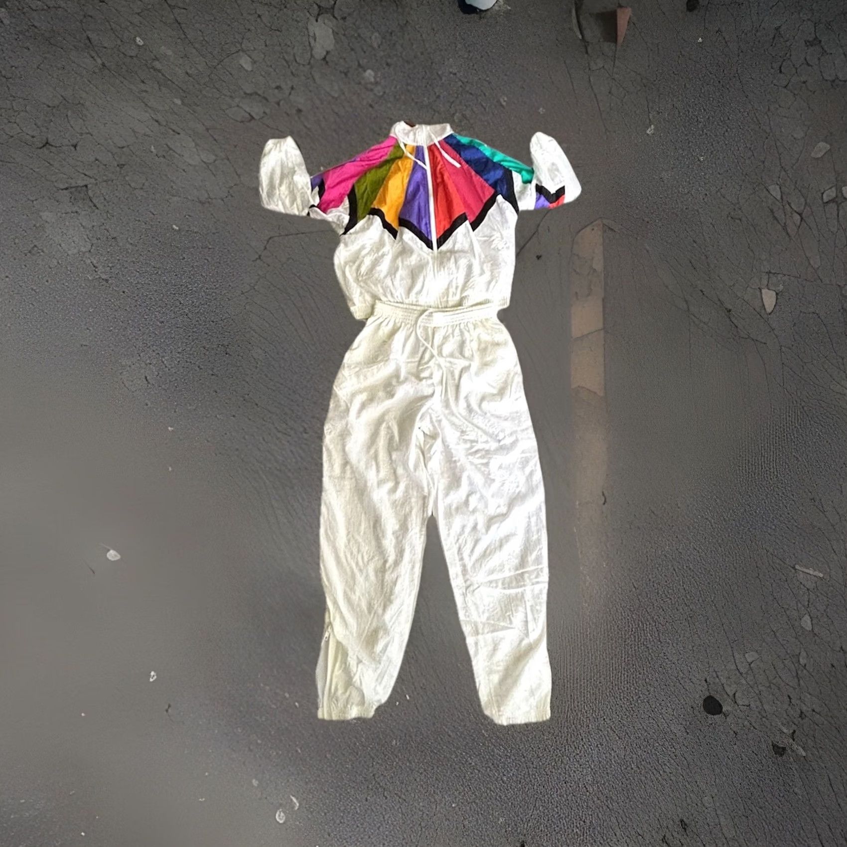 Rainbow VTG Milano Sport Track Suit Windbreaker Women M 2 Piece Colorblock Rainbow 80s Granny Core Golden Girls Size M / US 6-8 / IT 42-44 - 2 Thumbnail