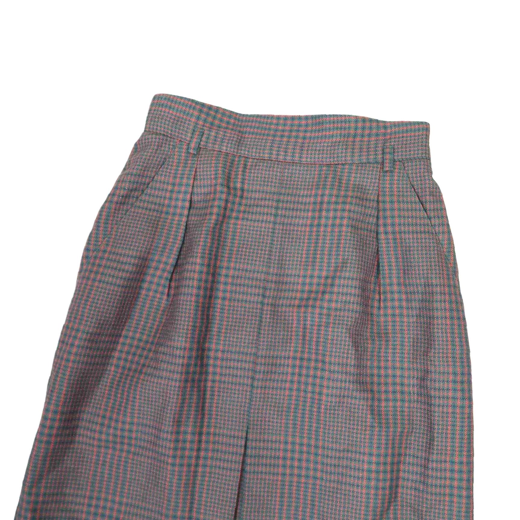 Jones New York VINTAGE Jones New York plaid wool midi skirt 90s Green Red 6 Women/Ladies Waist 24 A-line Tailored Wear to Work Size 42" / US 20 - 2 Thumbnail