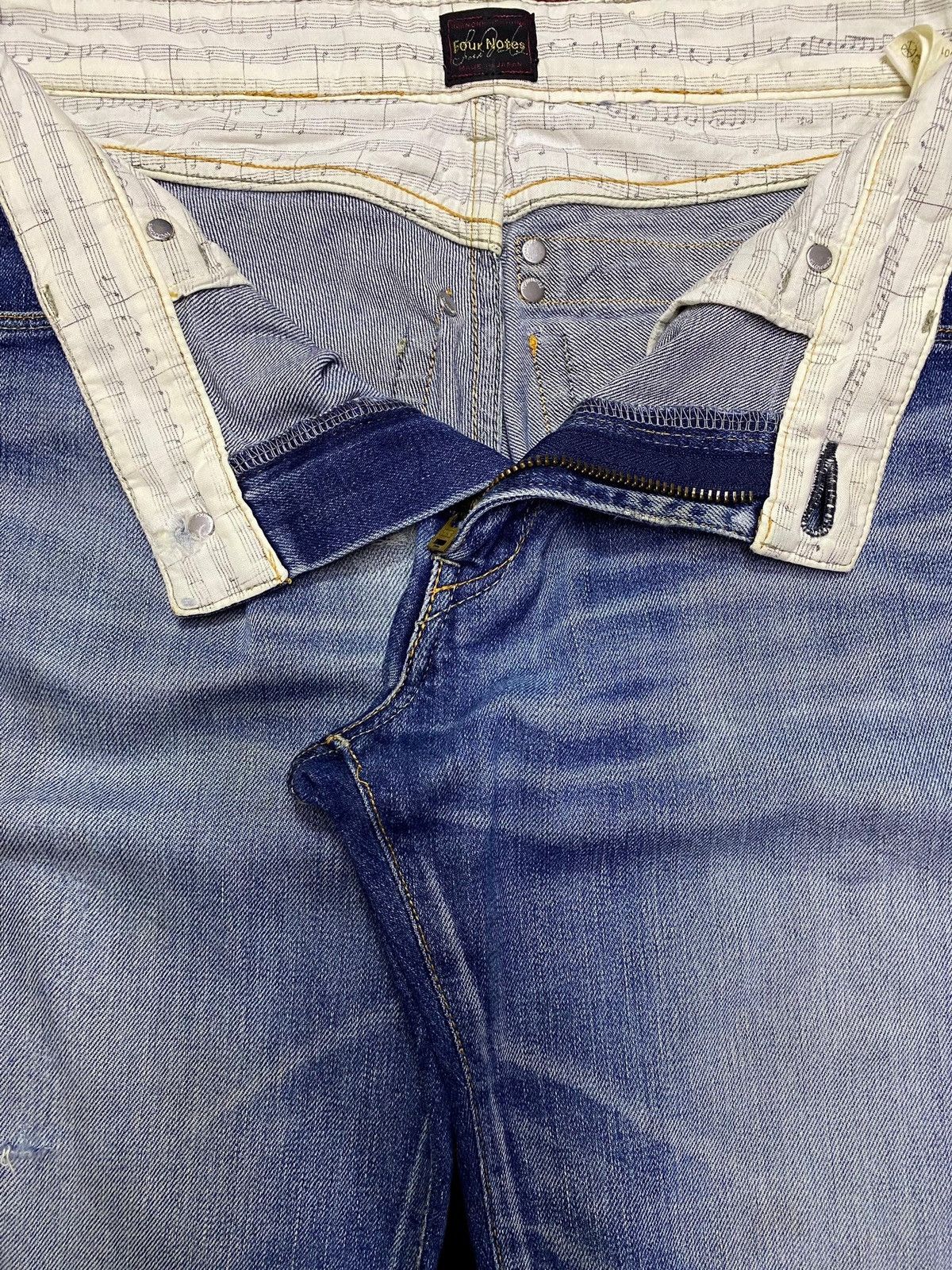14th Addiction Style Japanese Brand Four Notes Flare Distressed Jeans Size US 31 - 9 Thumbnail