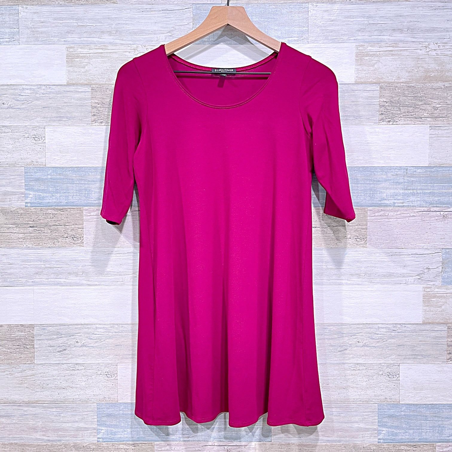 Eileen Fisher Eileen Fisher Half Sleeve Jersey Tunic Top Pink A Line PS Size S / US 4 / IT 40 - 1 Thumbnail