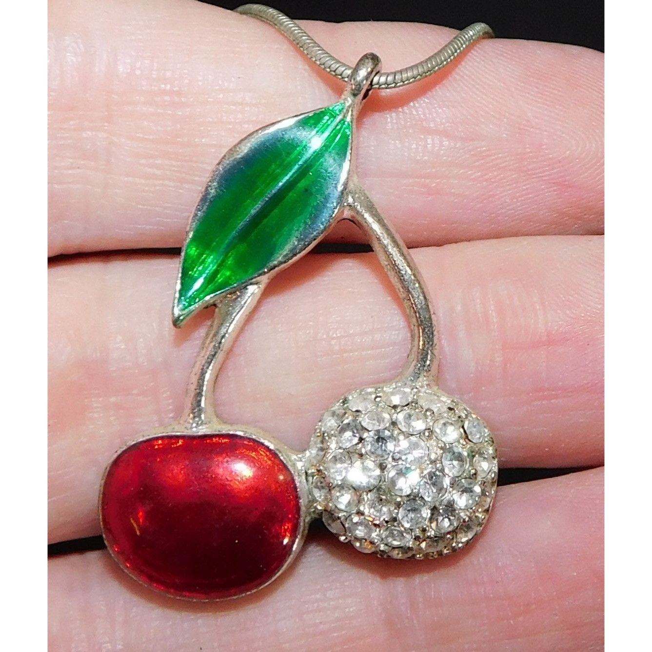Other Icing Y2K Rockabilly Rhinestone Cherry Necklace Size ONE SIZE - 3 Thumbnail