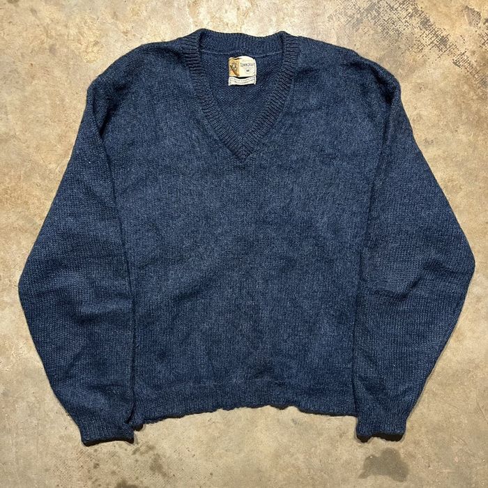 Vintage Vintage 60s Towncraft Blue Blend Mohair V-Neck Sweater