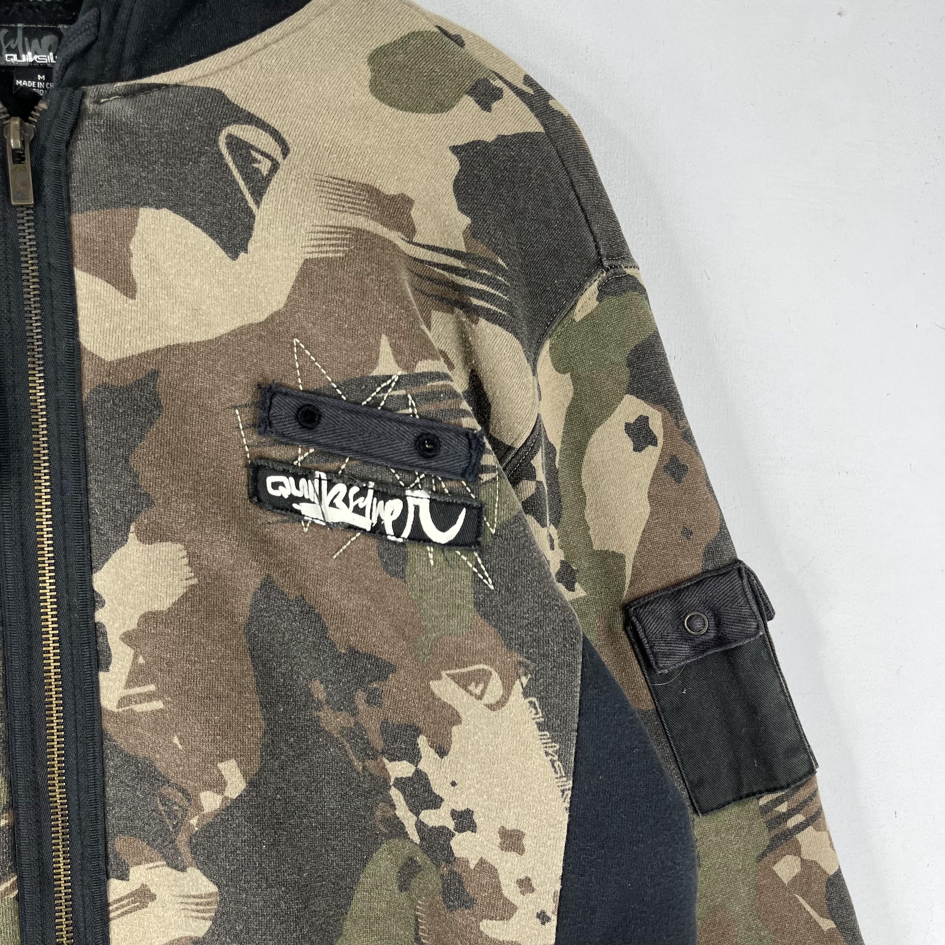 Japanese Brand × Quiksilver × Vintage Vintage QUIKSILVER Camouflage Pattern Zipper Hoodie Size US M / EU 48-50 / 2 - 3 Thumbnail
