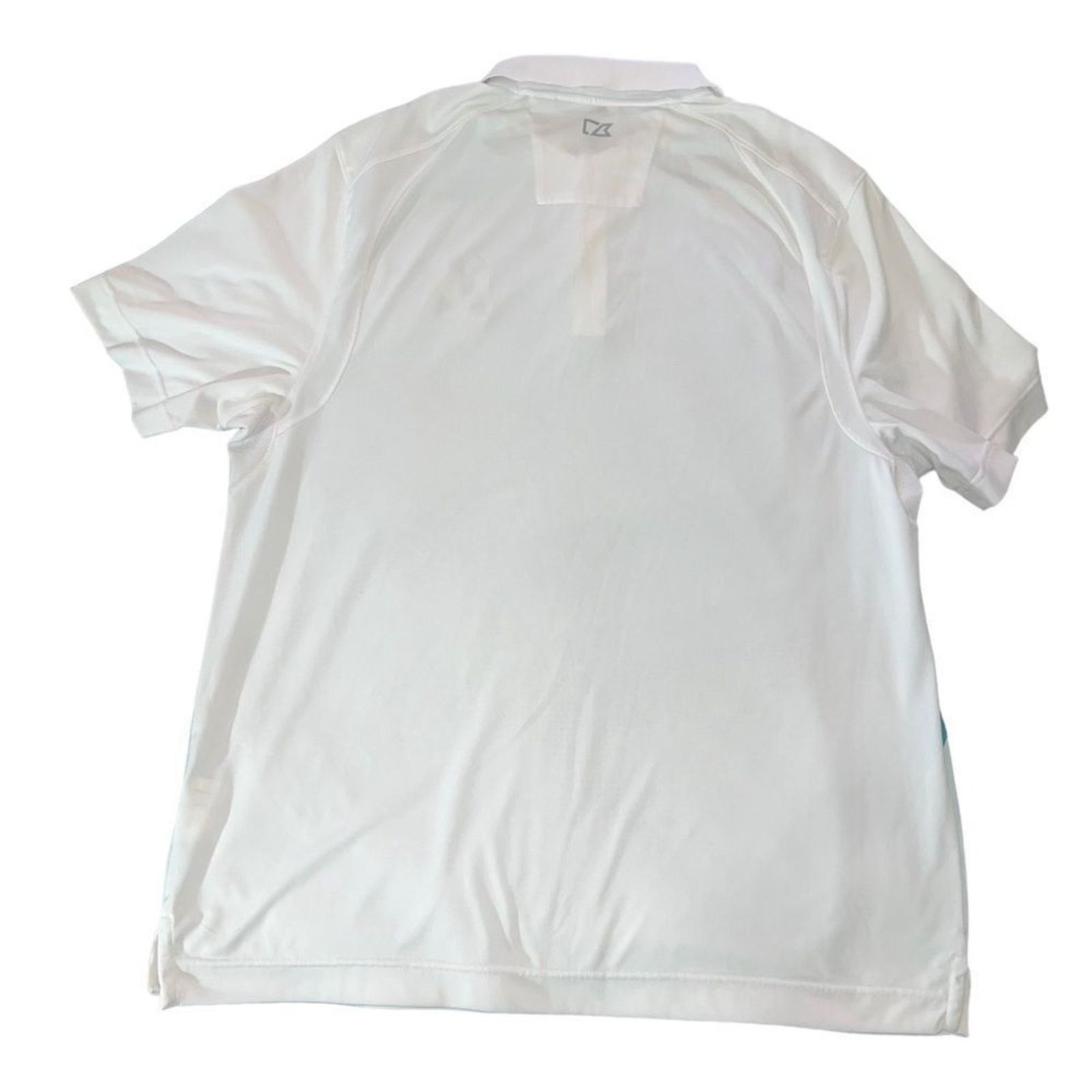 Cutter & Buck Cutter & Buck Men's Golf Polo Shirt XL White Aqua Abstract Size US XL / EU 56 / 4 - 3 Thumbnail